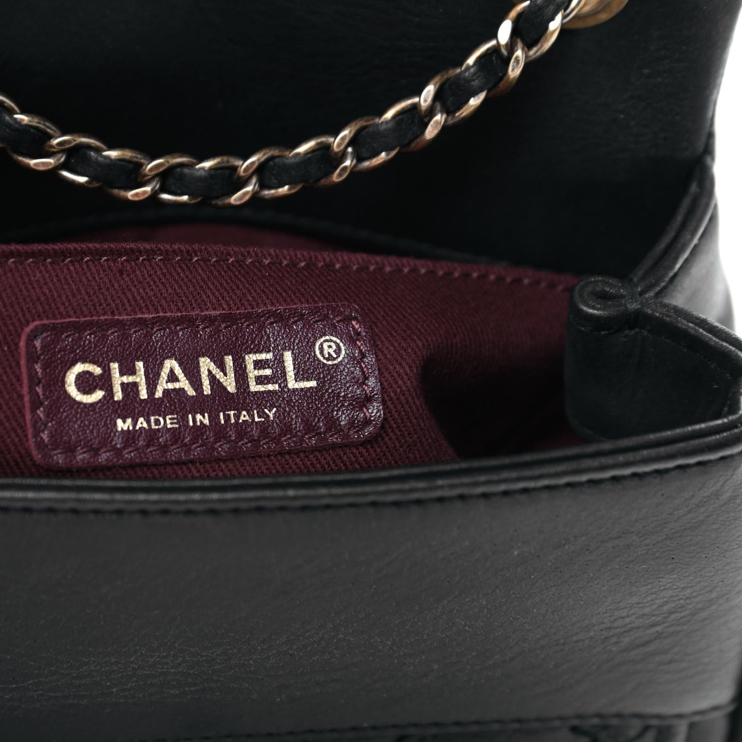Calfskin Quilted Sheriff's Star Mini Square Flap Black
