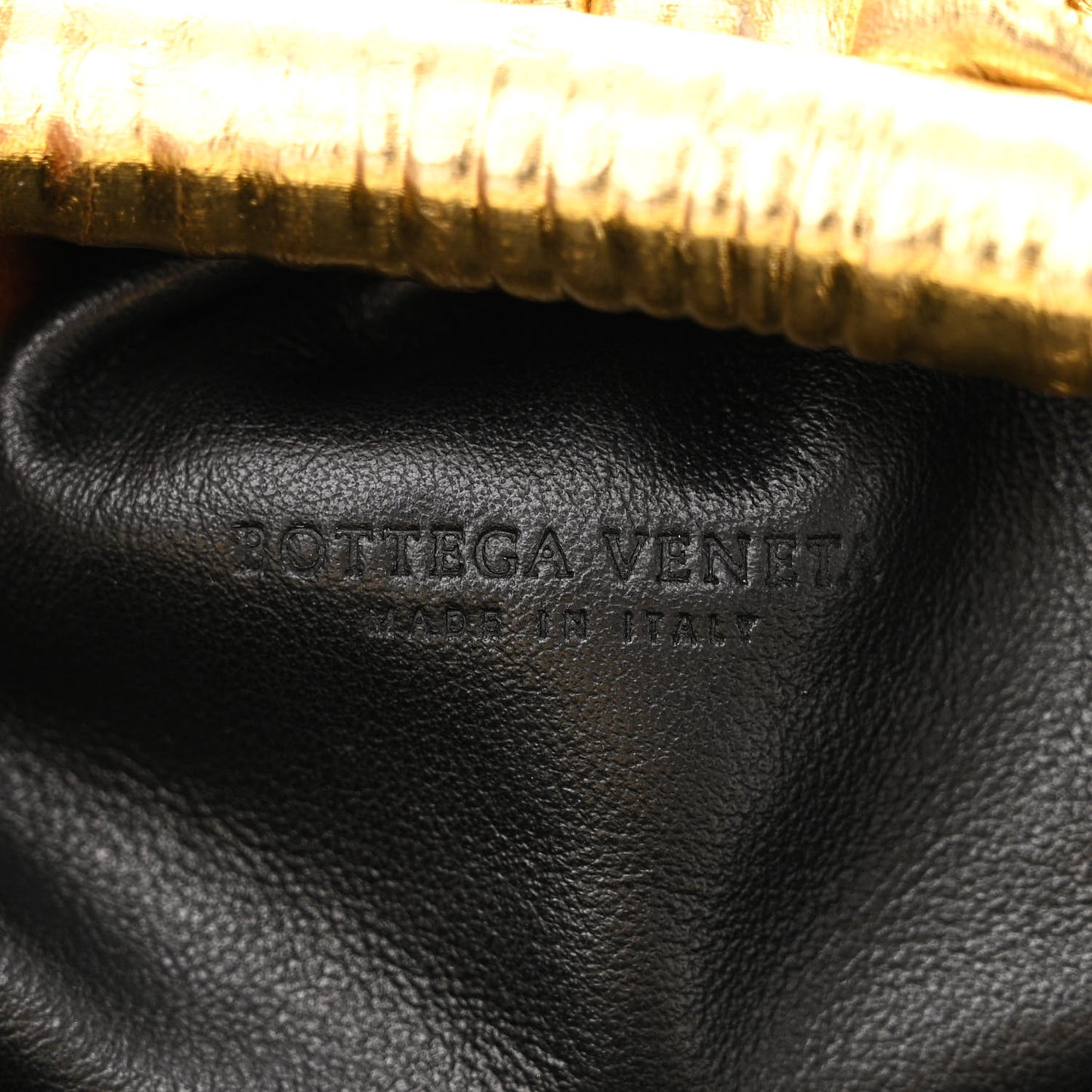 Metallic Bark Calfskin The Mini Pouch Gold