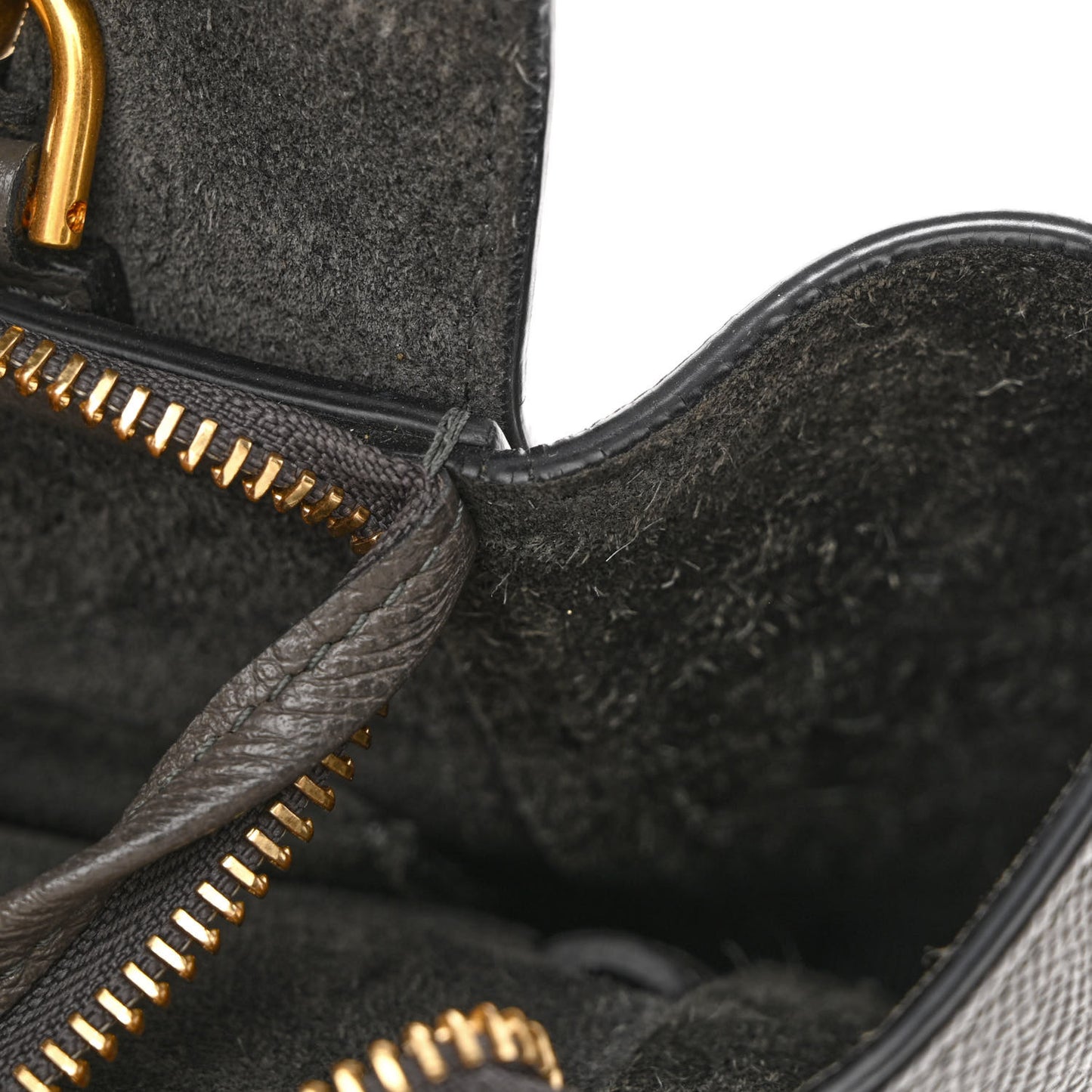 Grained Calfskin Nano Belt Bag Grey