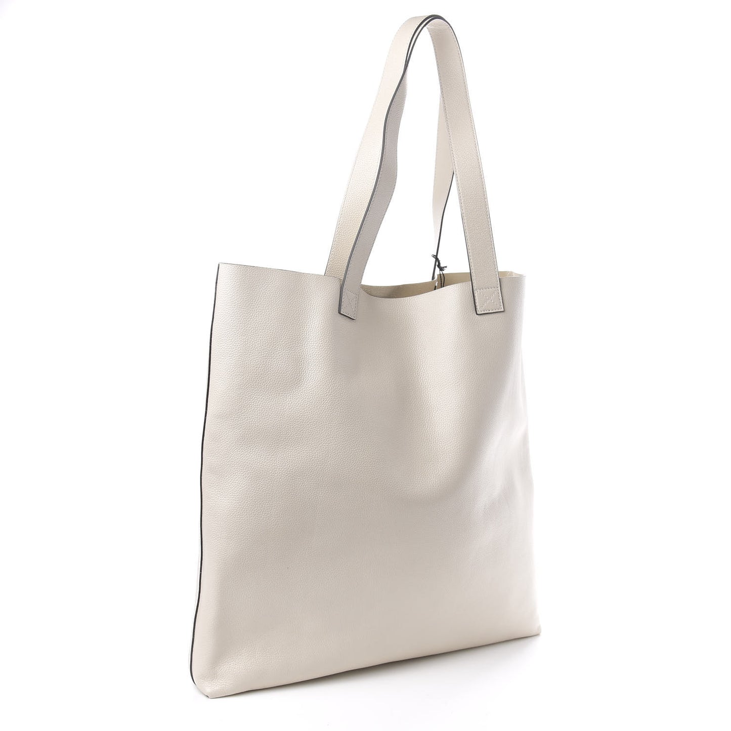 Calfskin Mens Logo Tote White
