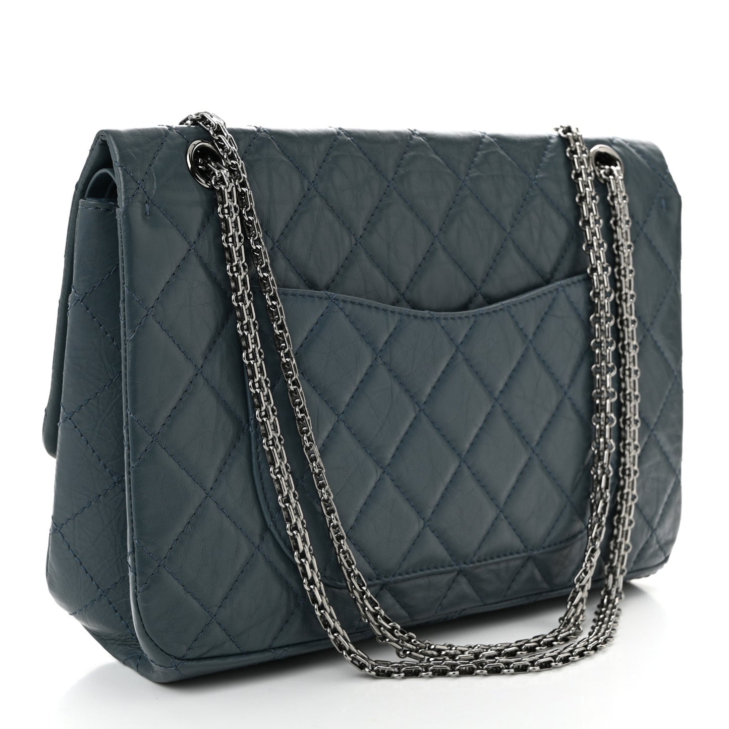 Aged Calfskin Quilted 2.55 Reissue 226 Flap Dark Blue