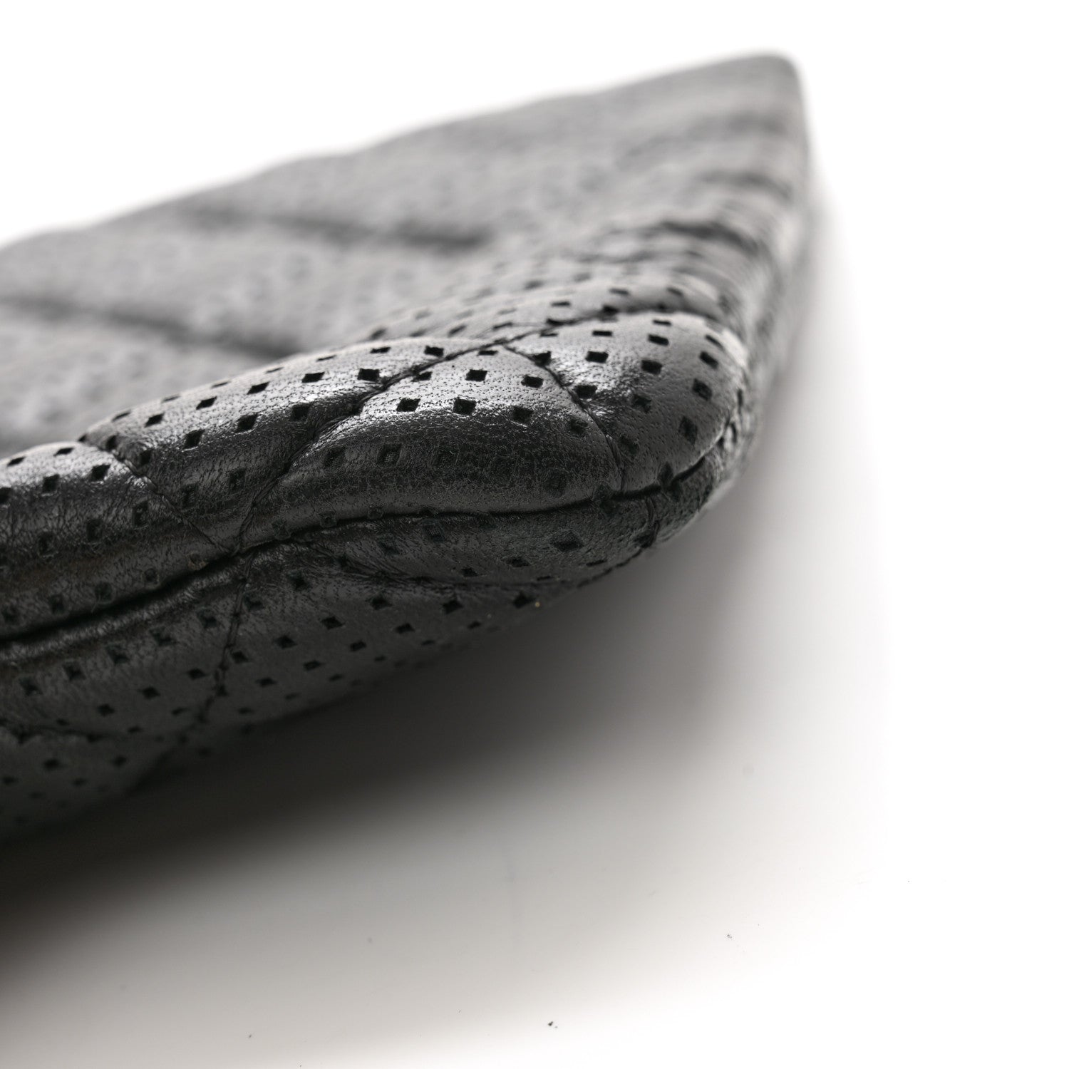 Chanel Perforated Lambskin Quilted Medium Cosmetic Case Black 10 of 11