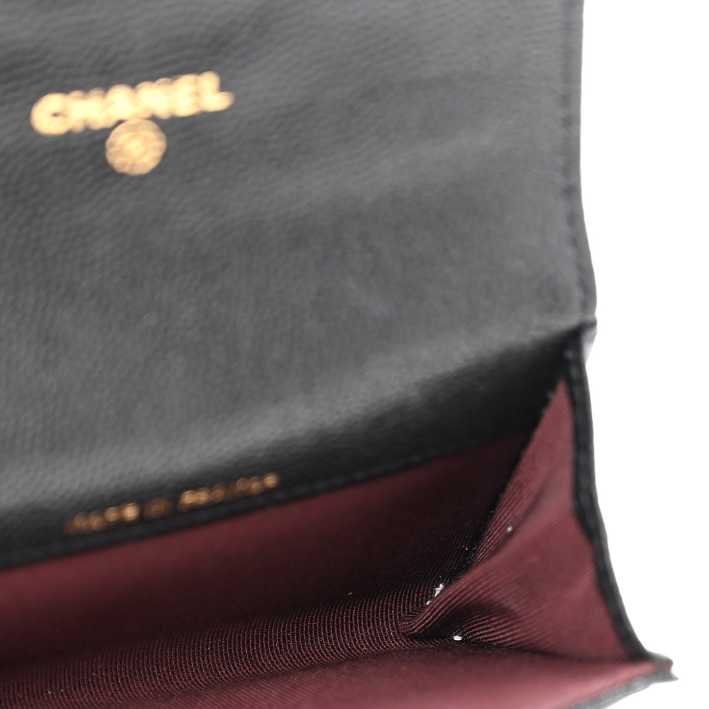 Caviar Quilted Flap Card Holder Wallet Black