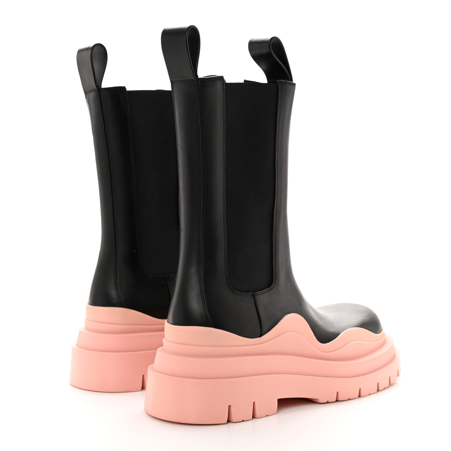 Calfskin The Tire Chelsea Boots 35.5 Black Peachy