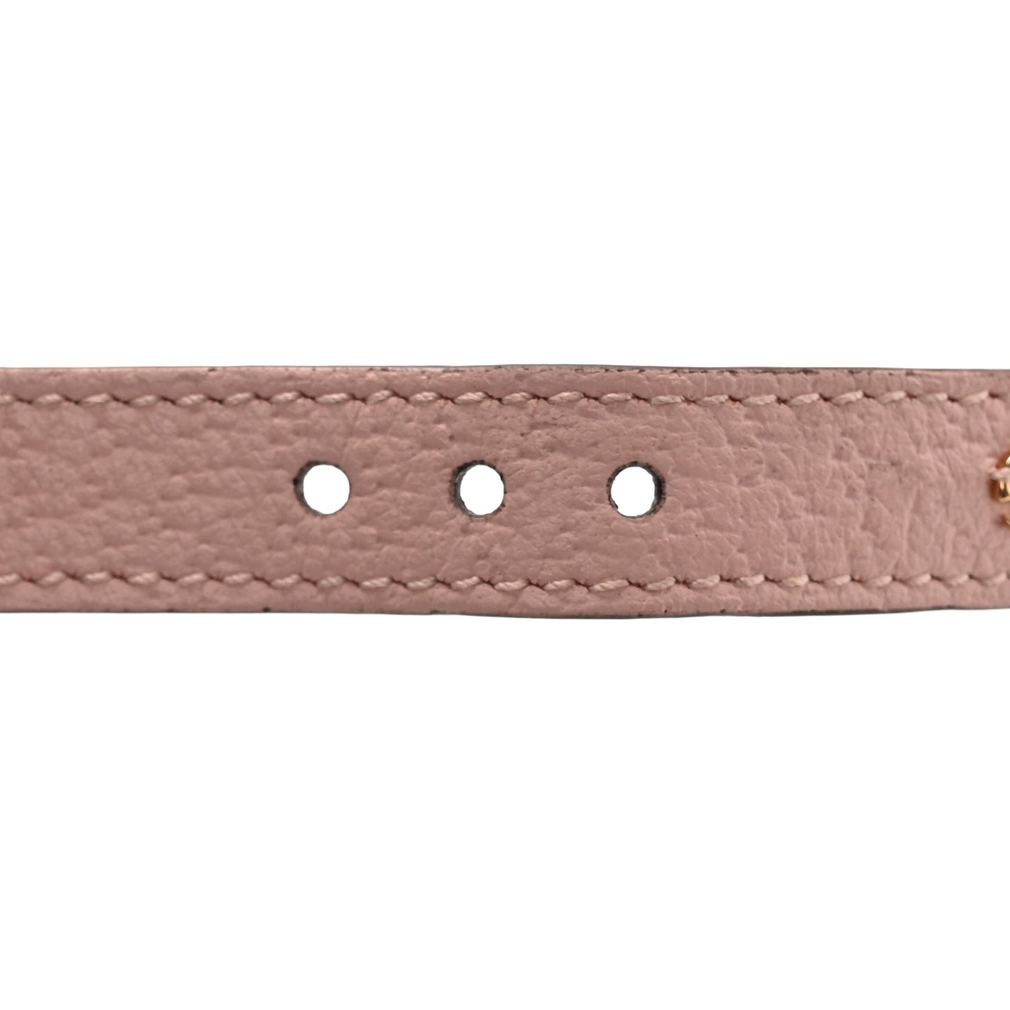 Calfskin Gloves With Buckle M Green Pink