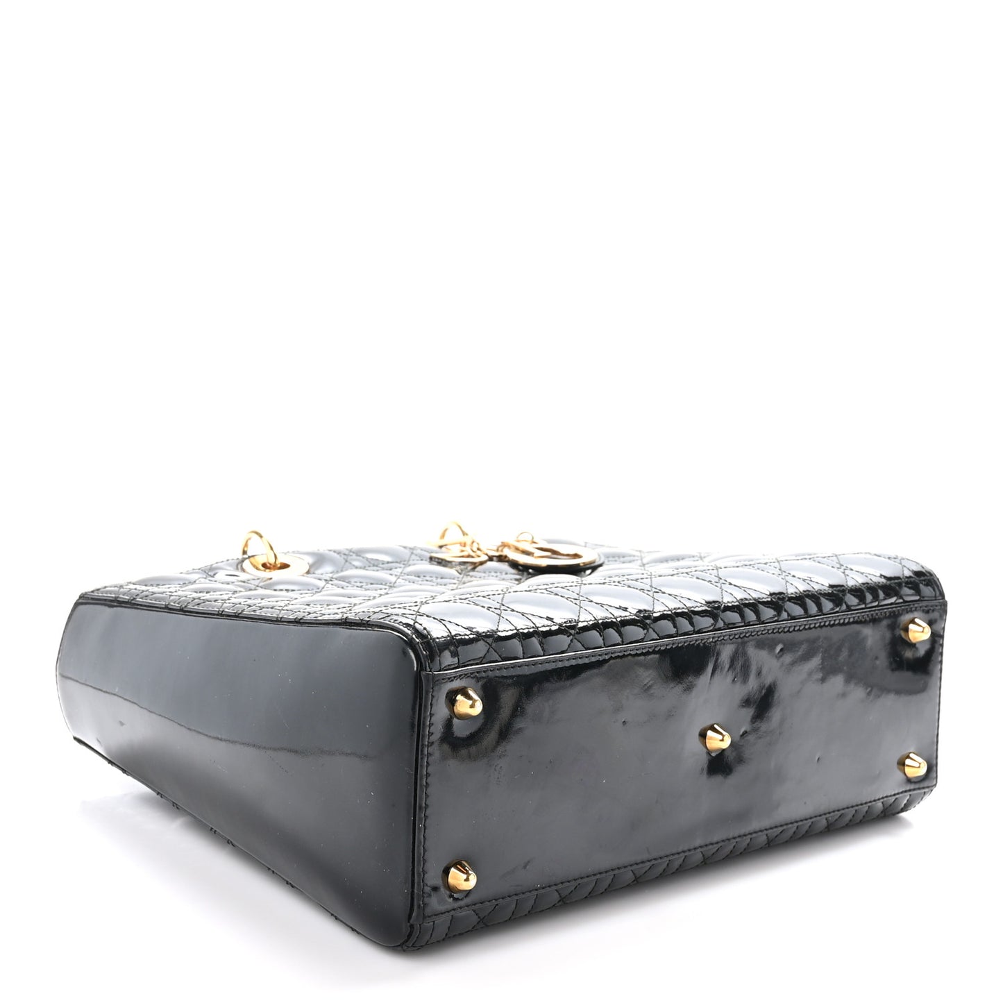 Patent Cannage Large Lady Dior Black