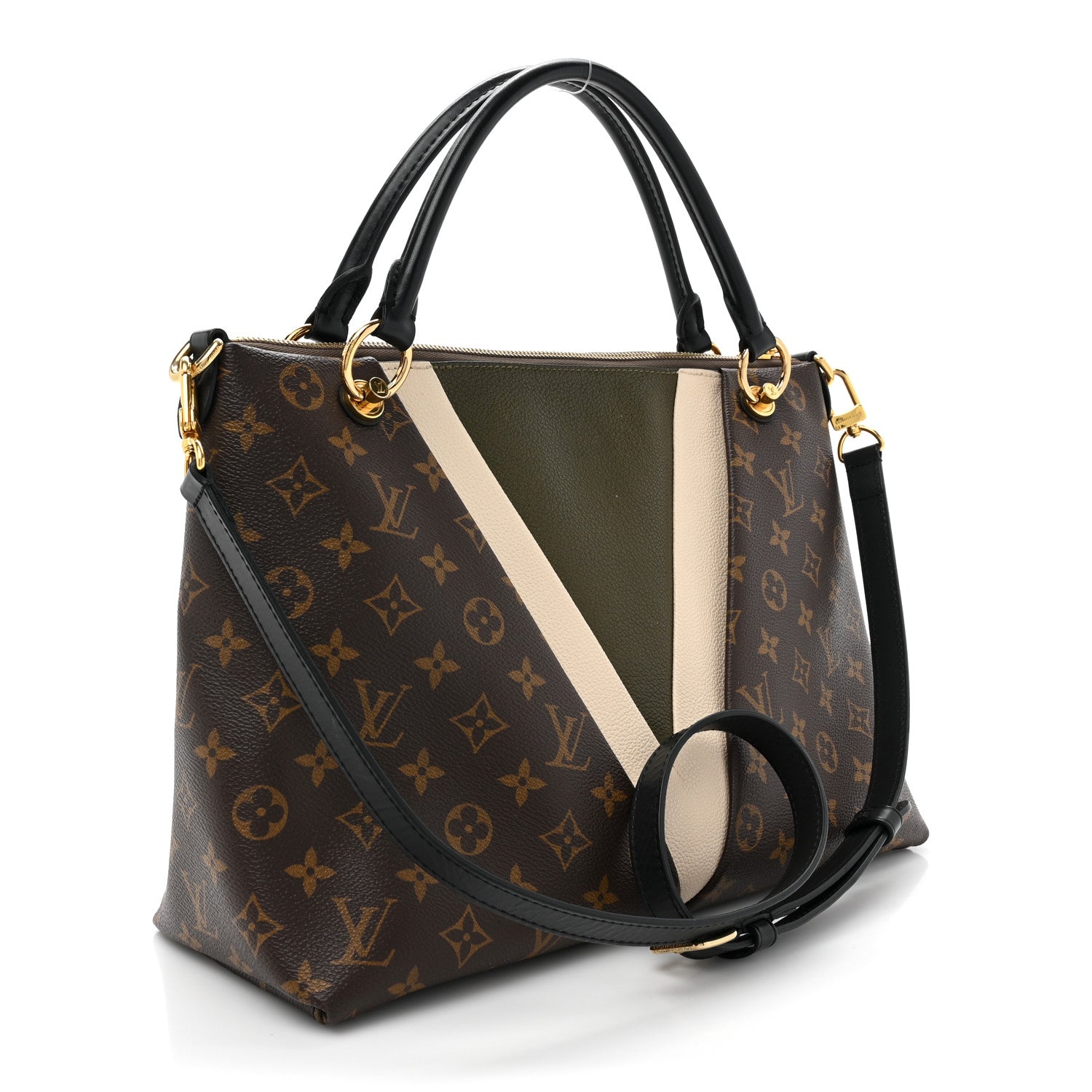 Louis Vuitton Monogram V Tote MM Khaki Cream 3 of 9