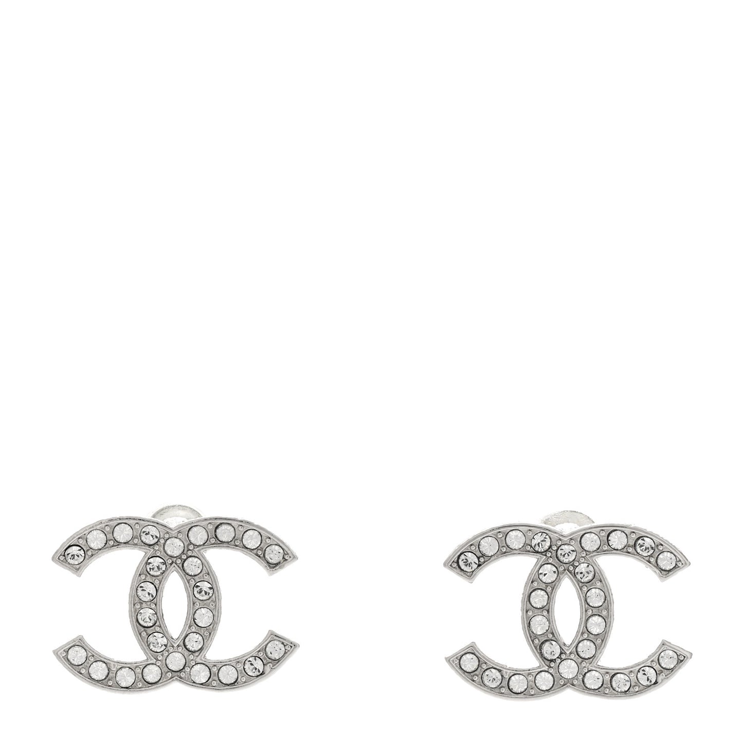 Crystal CC Earrings Silver