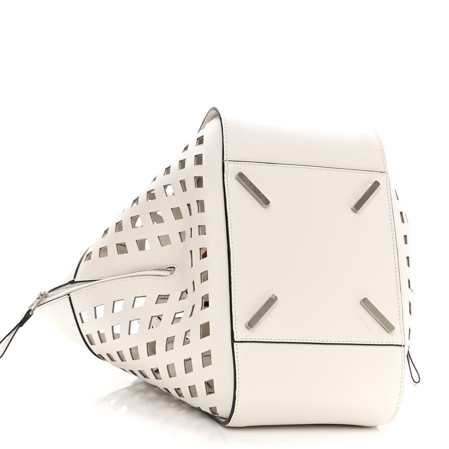 Calfskin Medium Tulip Hammock Shoulder Bag White