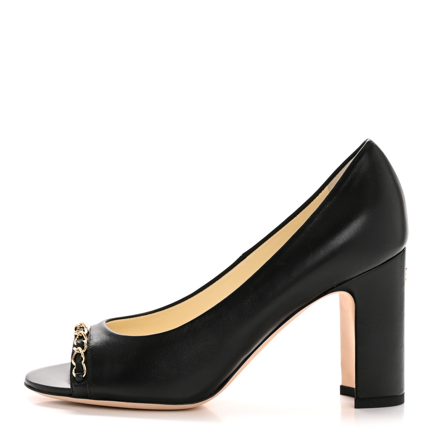 Chanel Calfskin Peep Toe CC Pumps 35 Black 1779876 – FASHIONPHILE