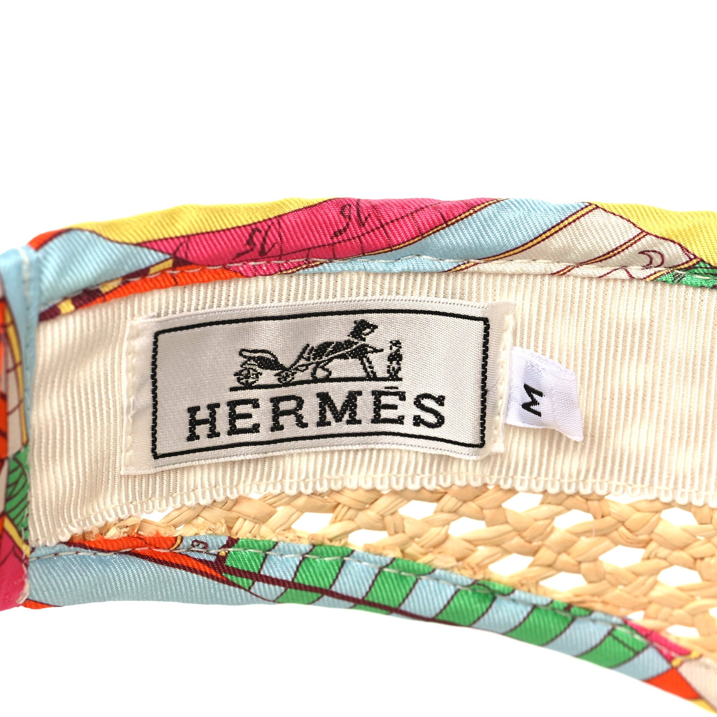 Panama Straw Woven Silk Astrologie Nouvelle Emilie Visor M Natural Amazone Pop