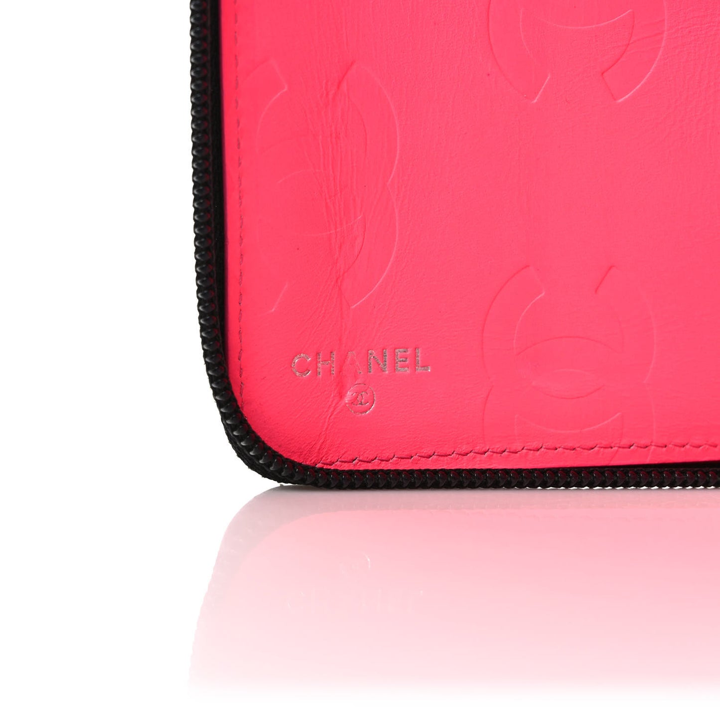 Calfskin Cambon Zip Around Organizer Wallet Black