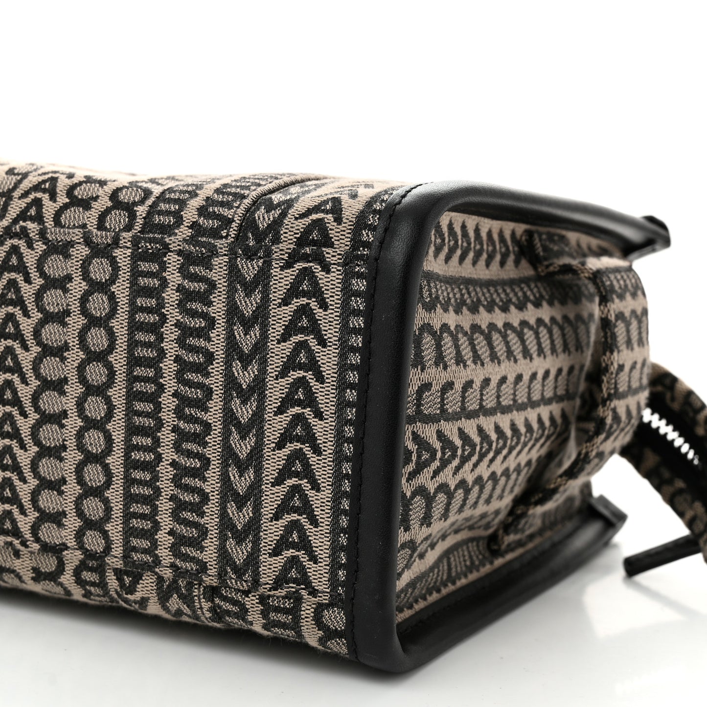 Cotton Jacquard Monogram Mini The Traveler Tote Bag Beige Multicolor