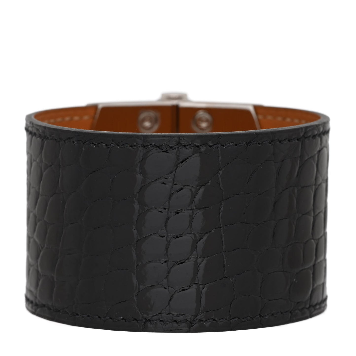 Shiny Alligator Berenice Bracelet S Black