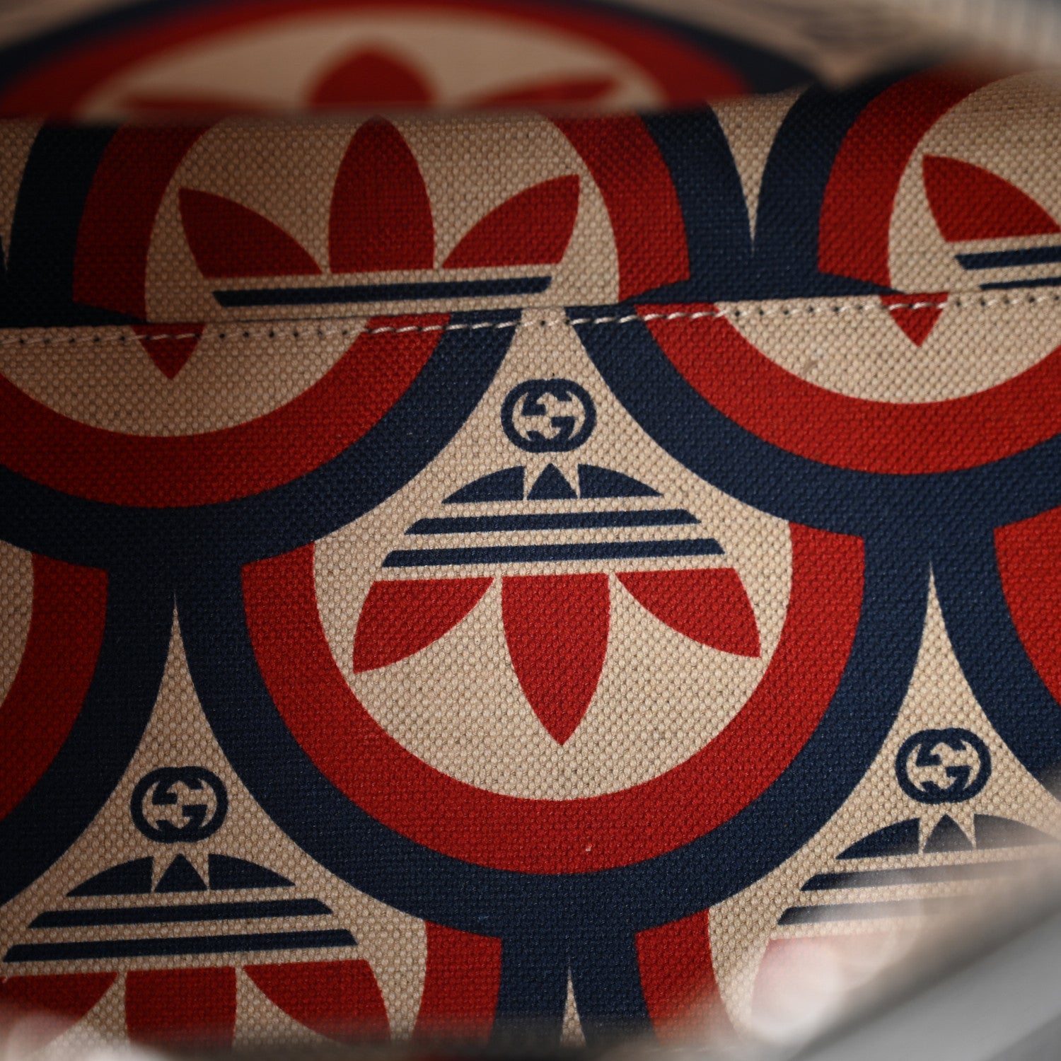 Gucci X ADIDAS Textured Dollar Calfskin Web Trefoil Logo Embossed Mini Bowling Bag Black Off White 5 of 12