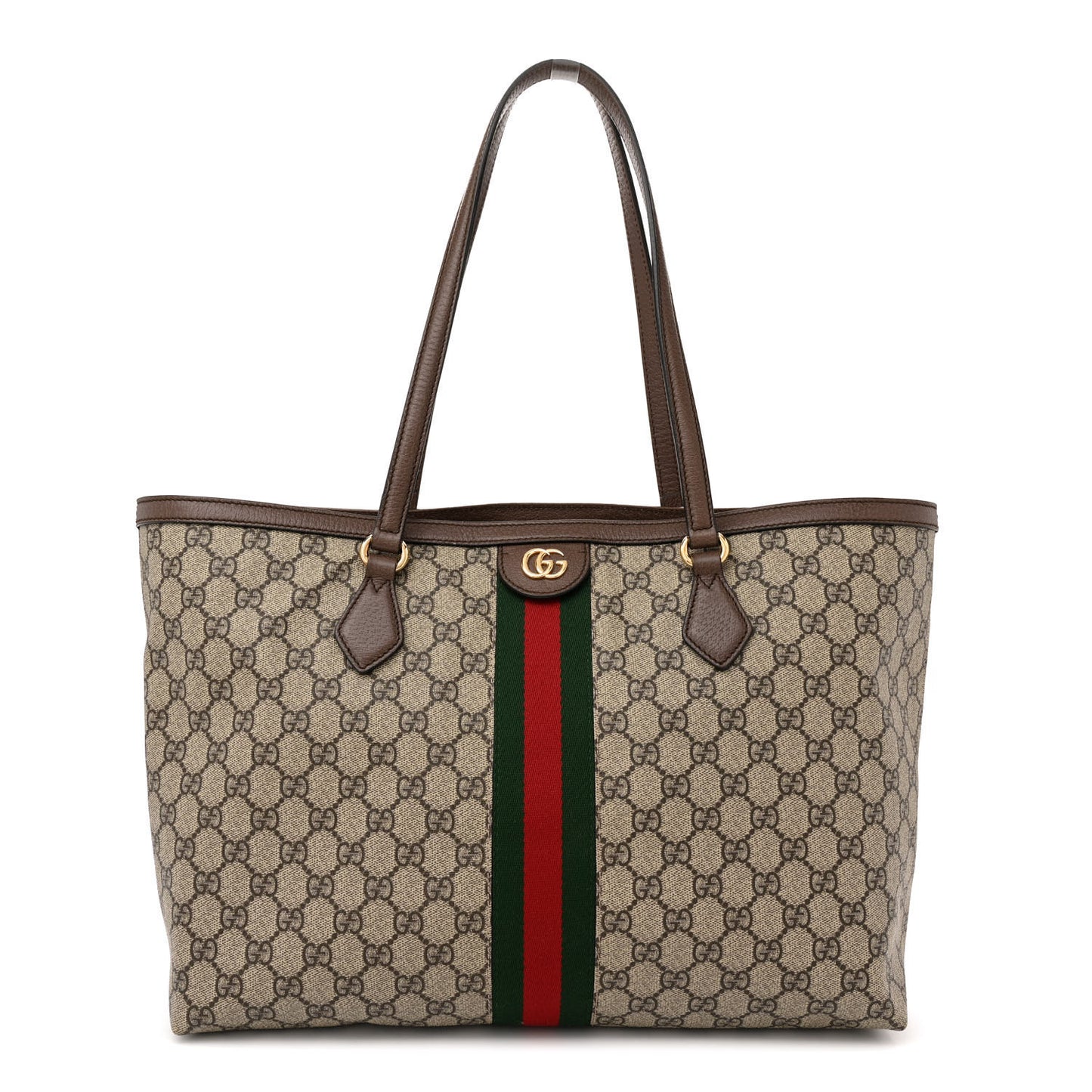 GG Supreme Monogram Medium Ophidia Shopping Tote Brown