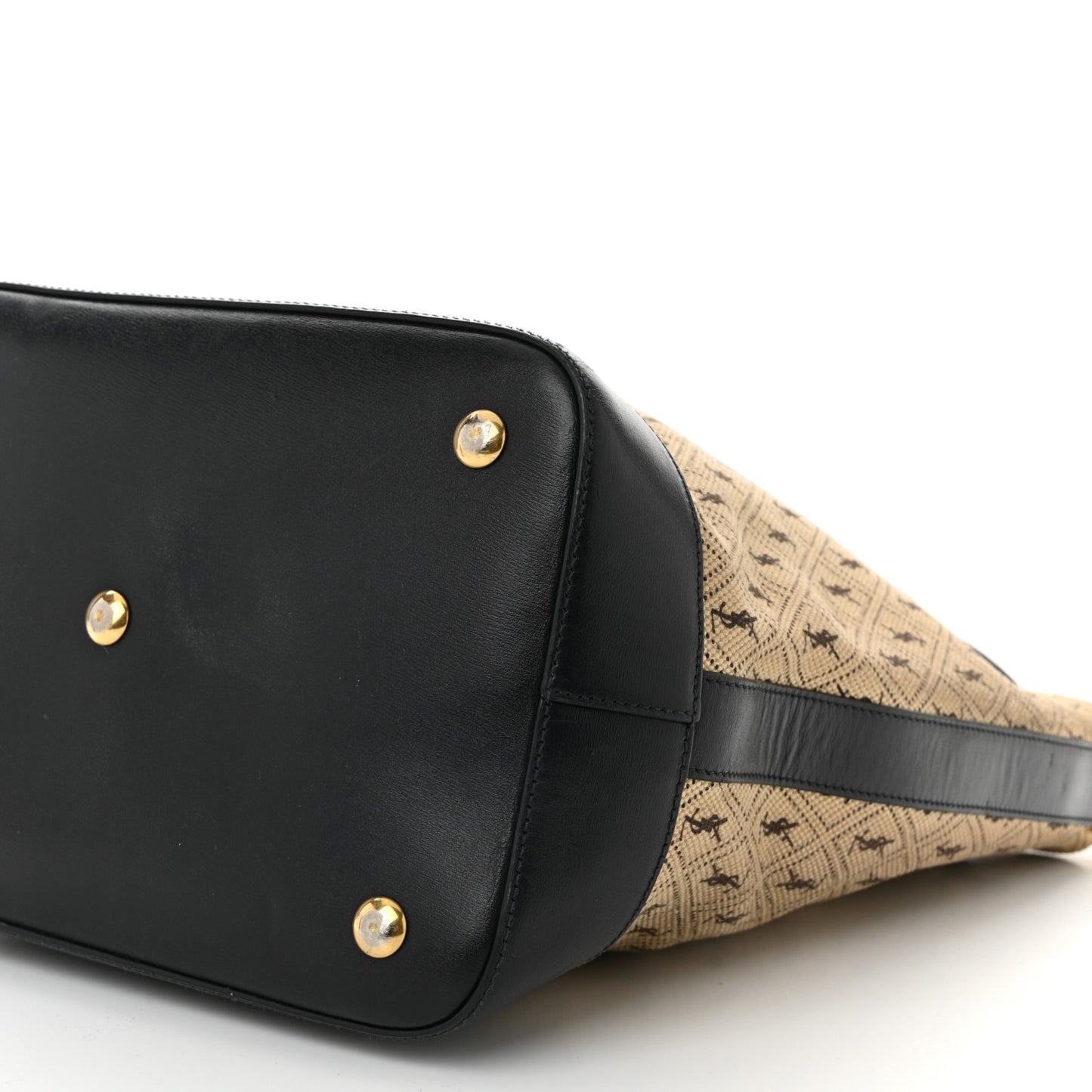 Canvas All-Over Monogram Bucket Bag Black
