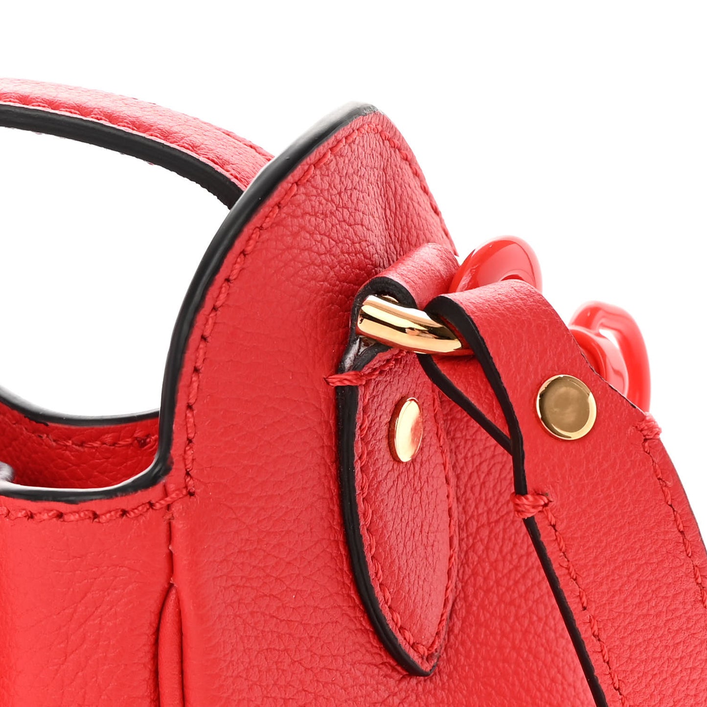 Grained Calfskin La Medusa Bucket Bag Red