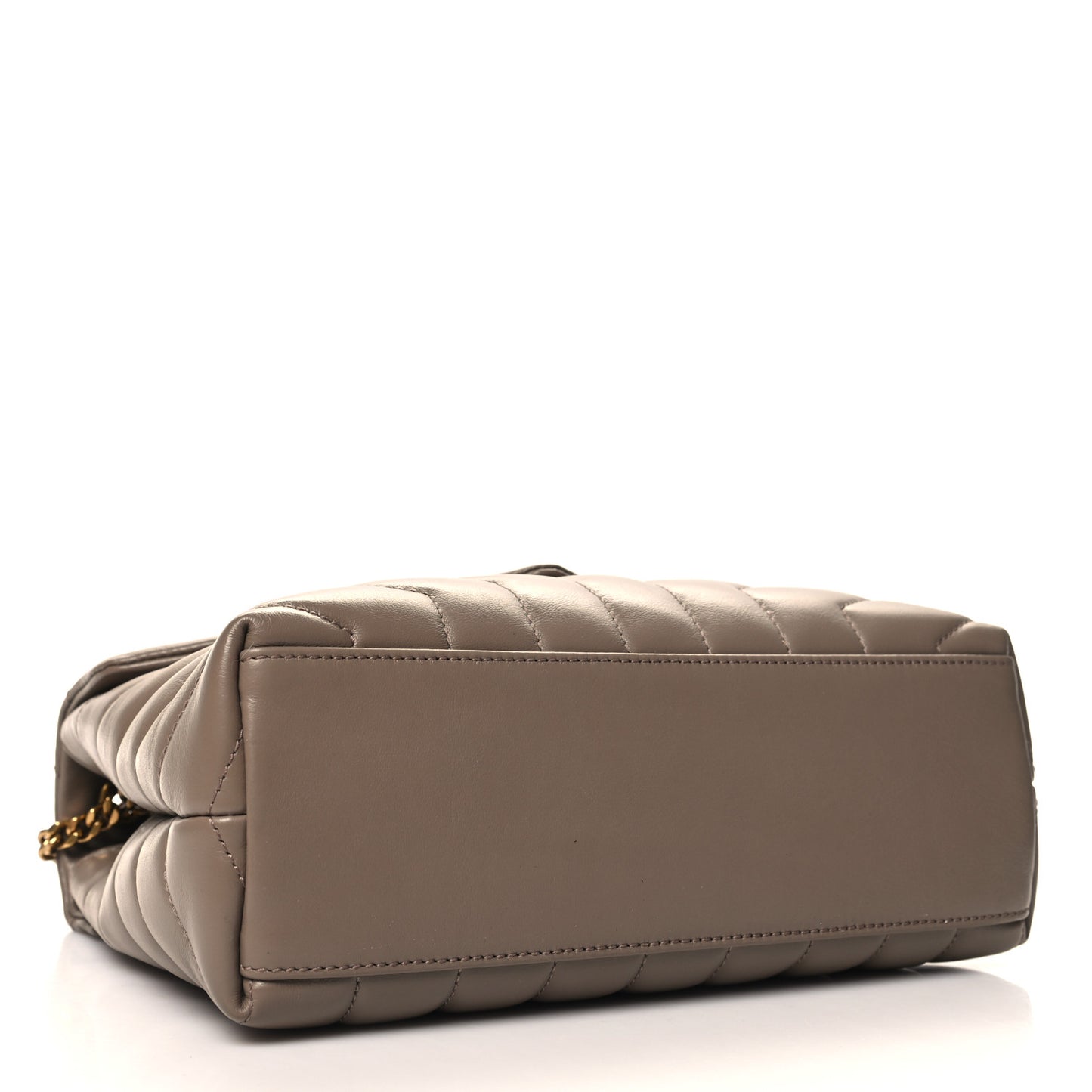 Calfskin Y Quilted Monogram Small Loulou Chain Satchel Taupe