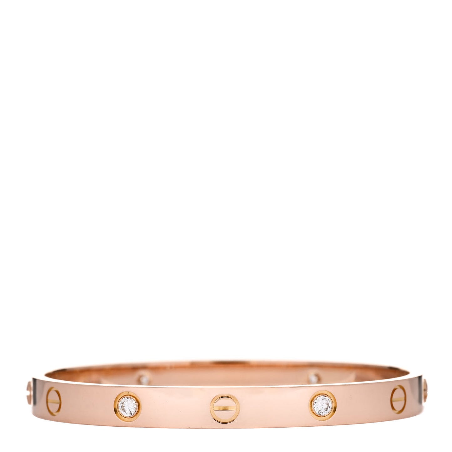 18K Pink Gold 4 Diamond LOVE Bracelet 17