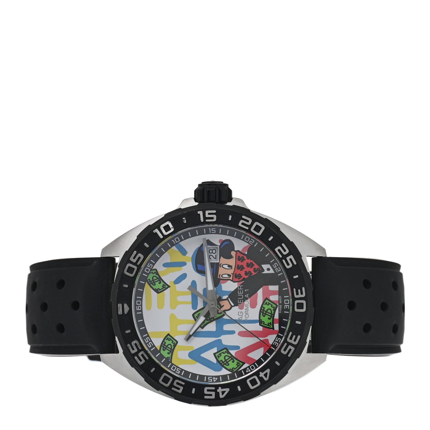Stainless Steel Rubber 41mm Formula 1 Monopoly Quartz Watch White WAZ1119