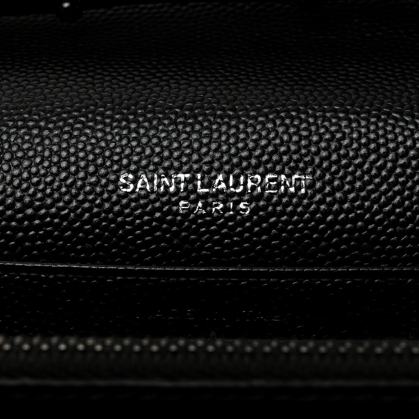 Grain De Poudre Matelasse Chevron Monogram Monochrome Chain Wallet Black