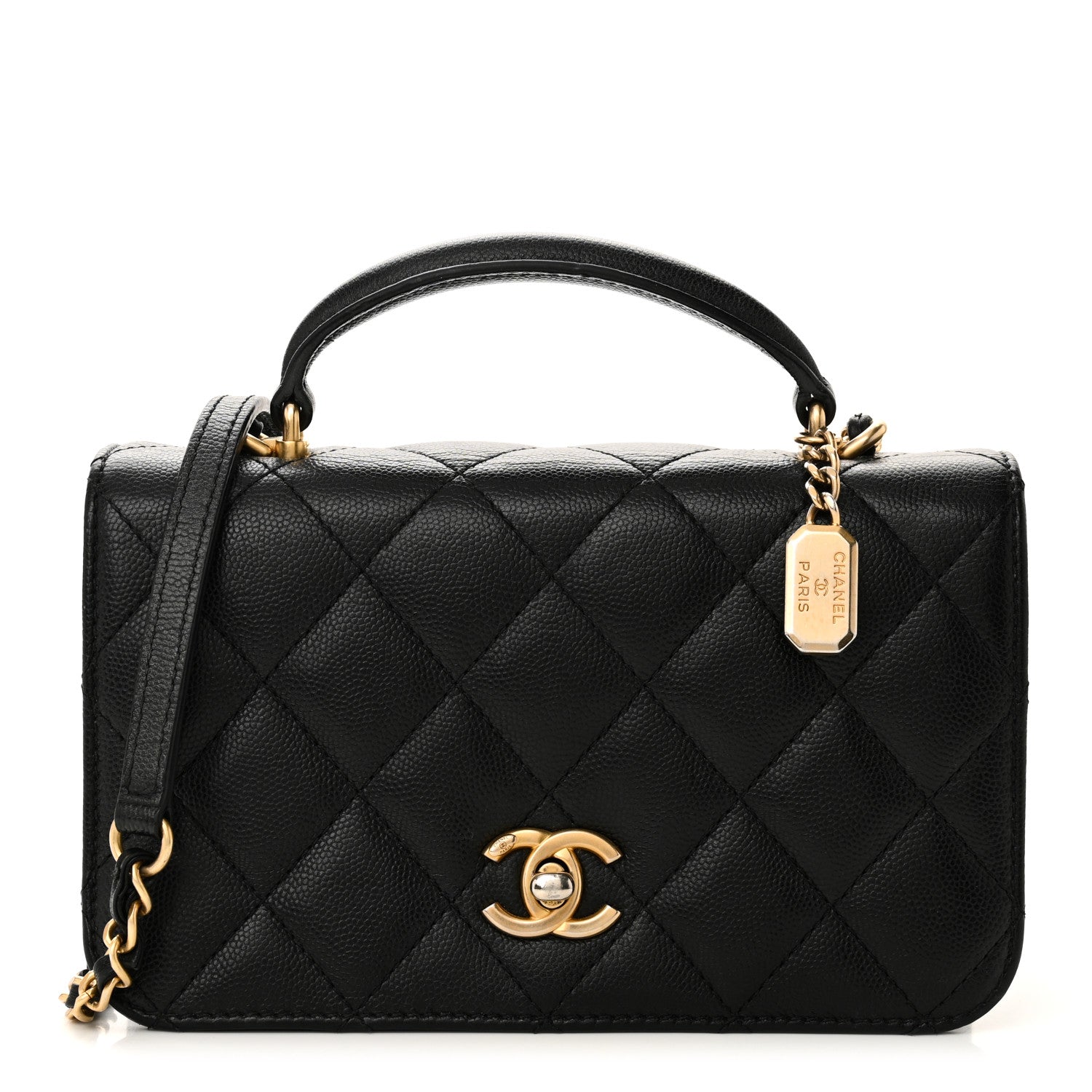 Chanel Caviar Quilted Mini Top Handle Flap Black 1746640