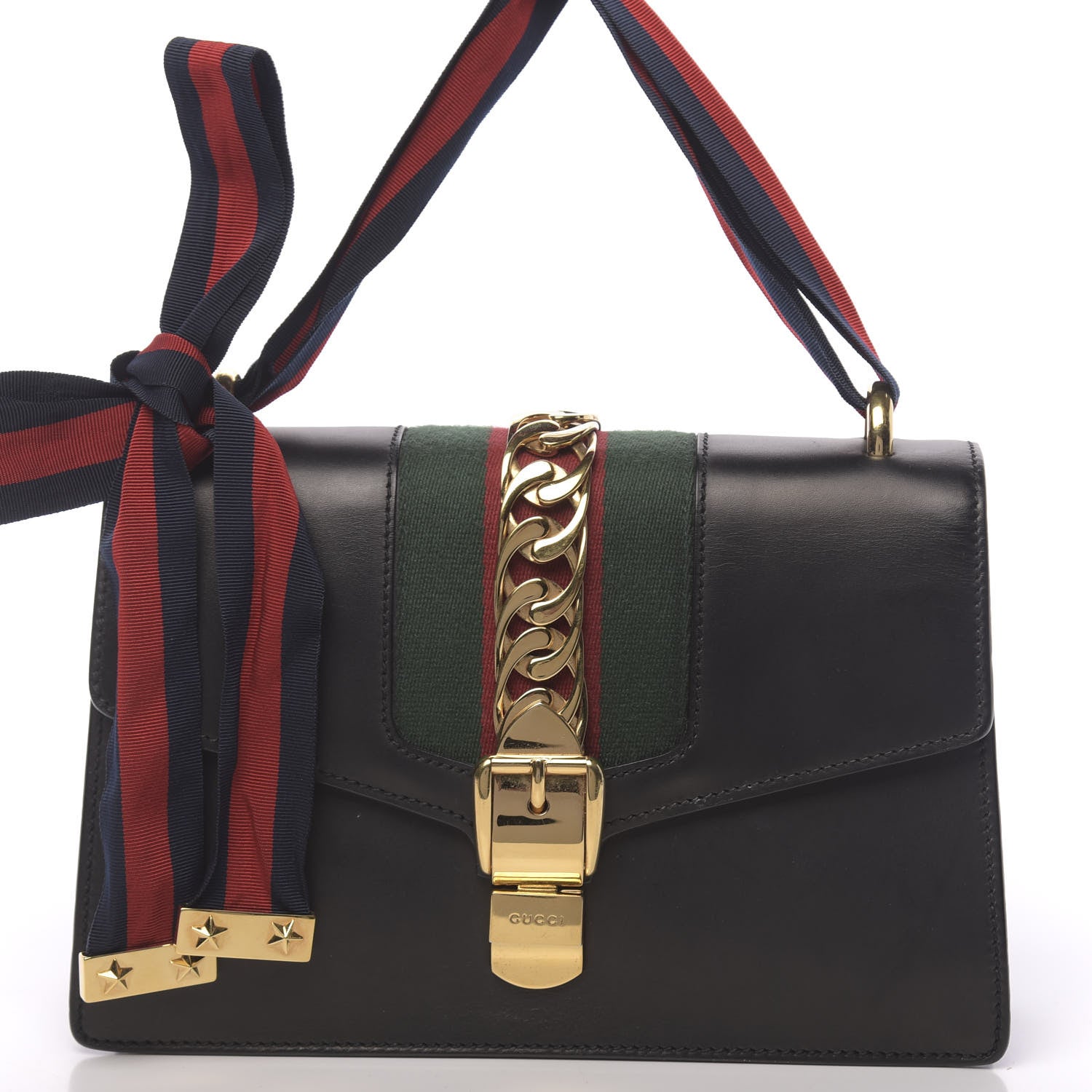 Gucci Calfskin Small Sylvie Shoulder Bag Black 8 of 13