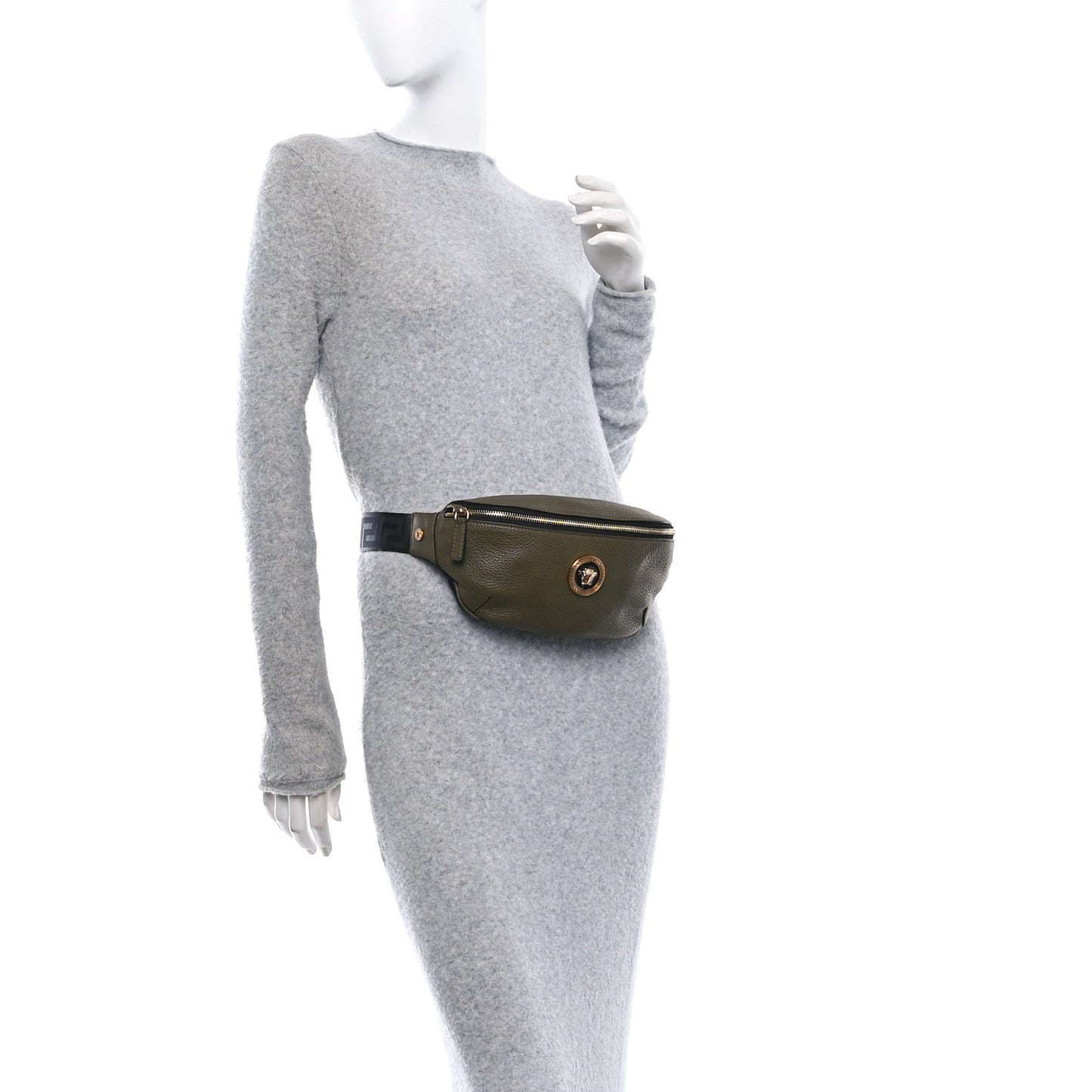Grained Calfskin Vanitas Medea Belt Bag Olive Green