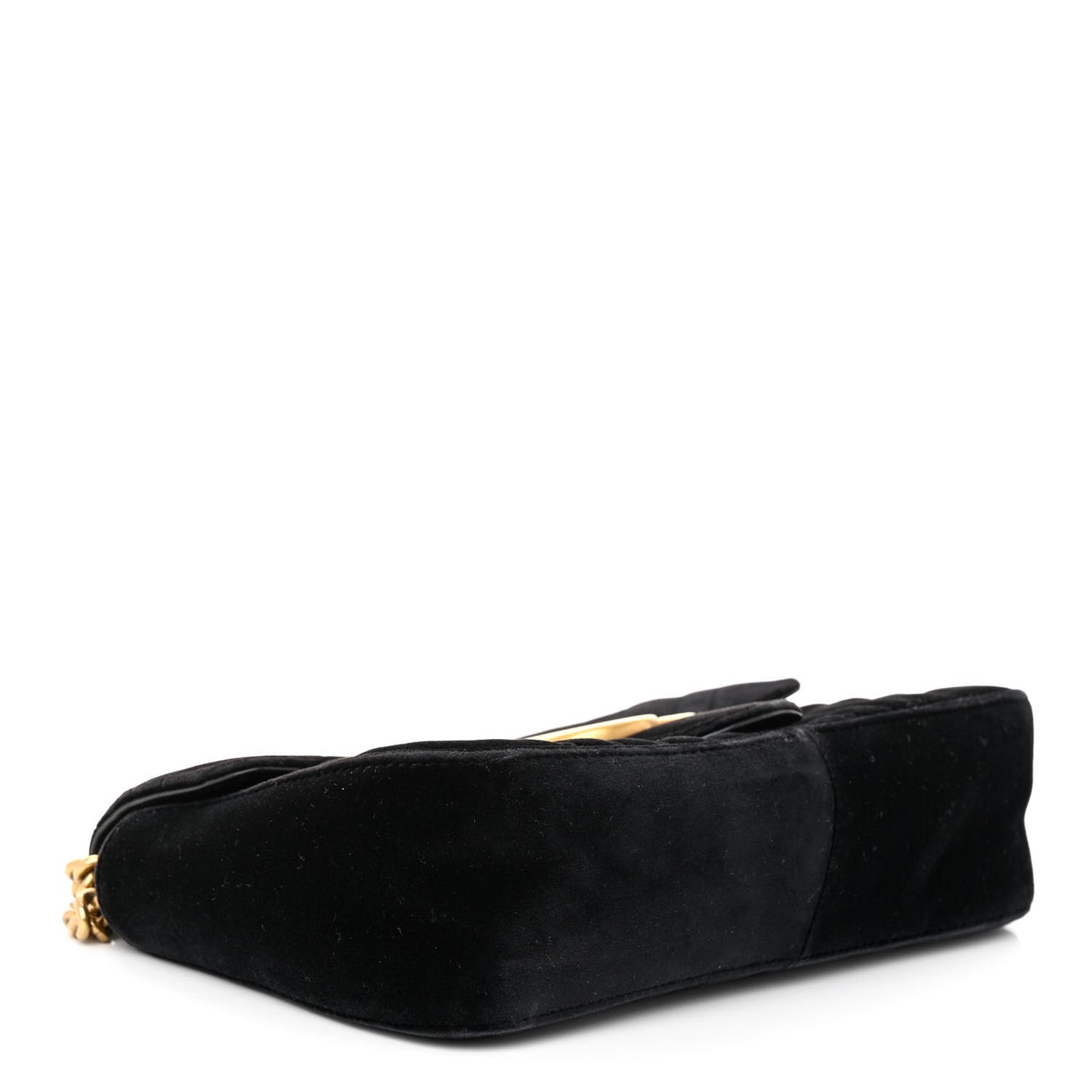 Velvet Matelasse Small GG Marmont Shoulder Bag Black