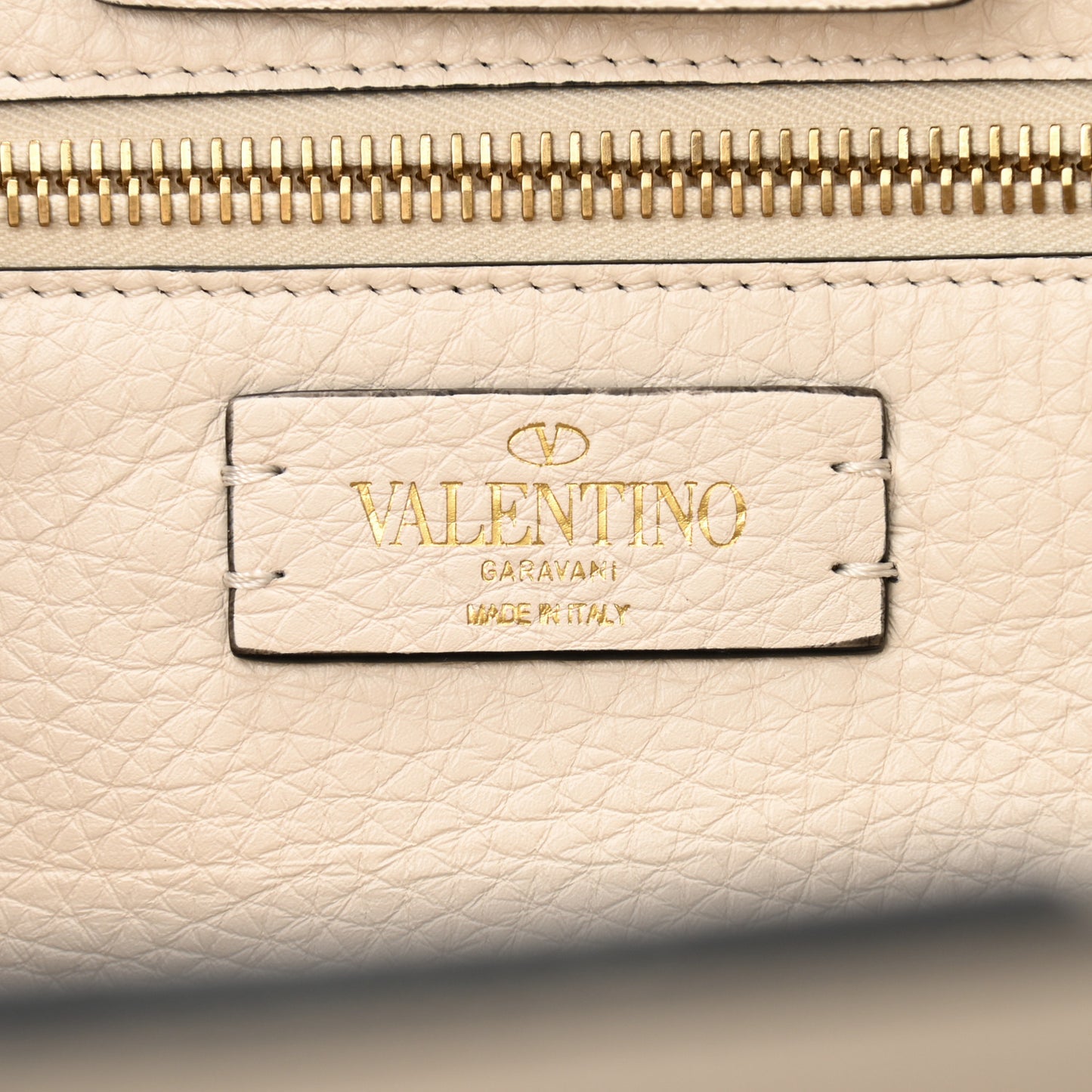 Grained Calfskin Roman Stud Tote Light Ivory