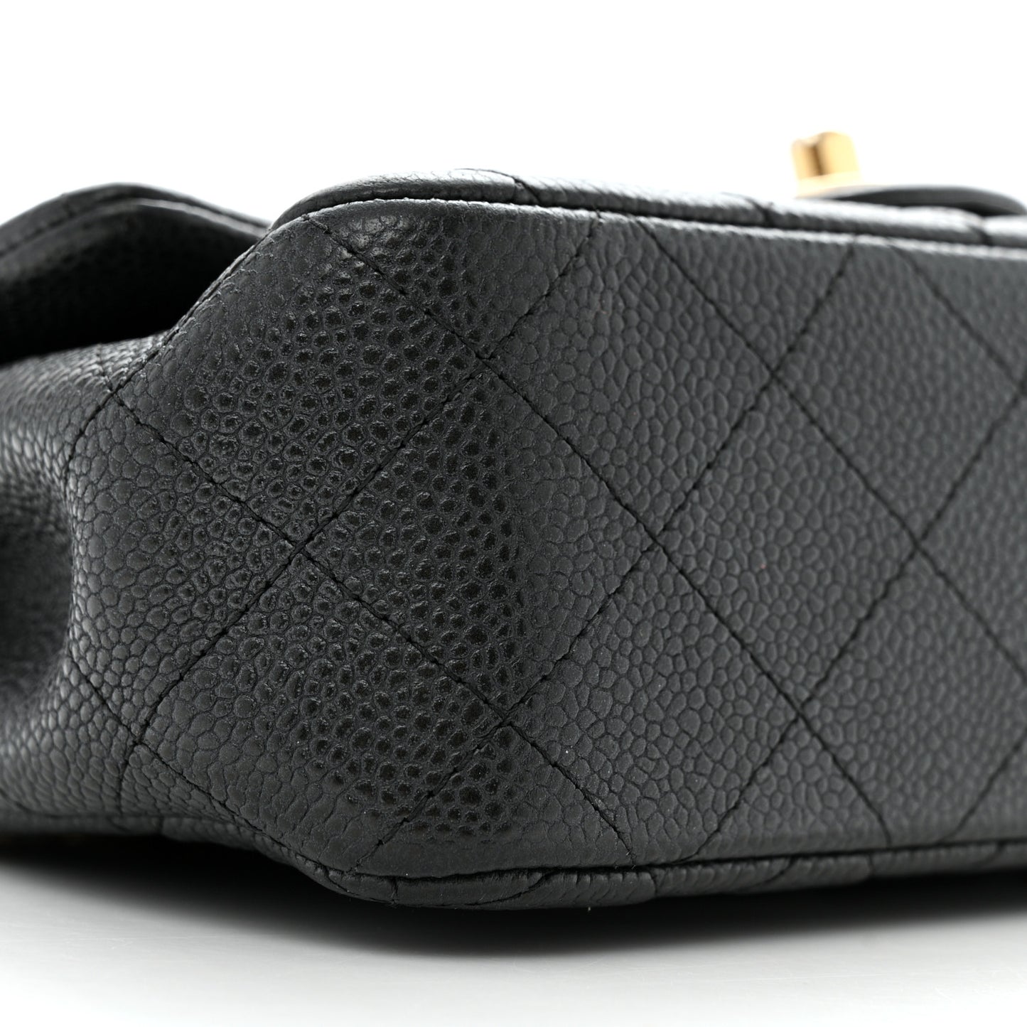 Metallic Caviar Quilted Mini Rectangular Flap Black