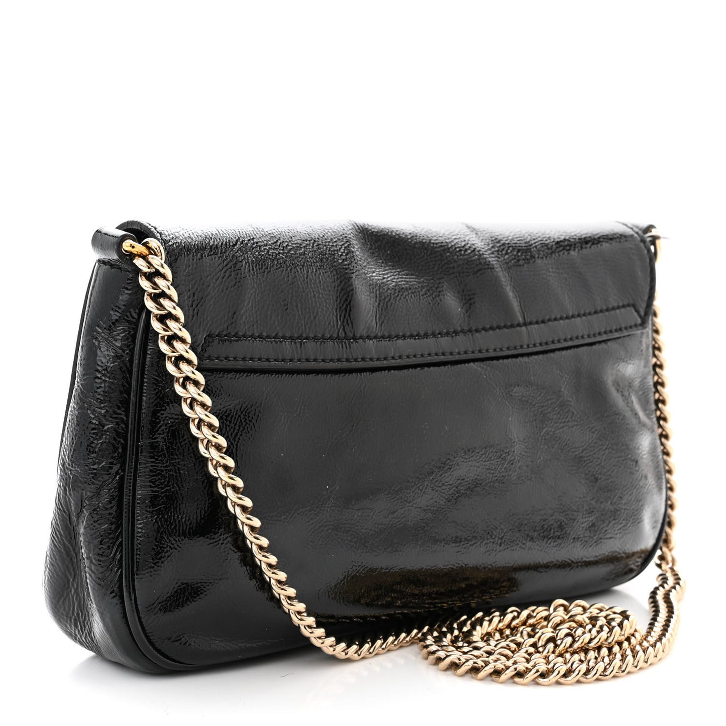 Patent Medium Soho Flap Crossbody Black