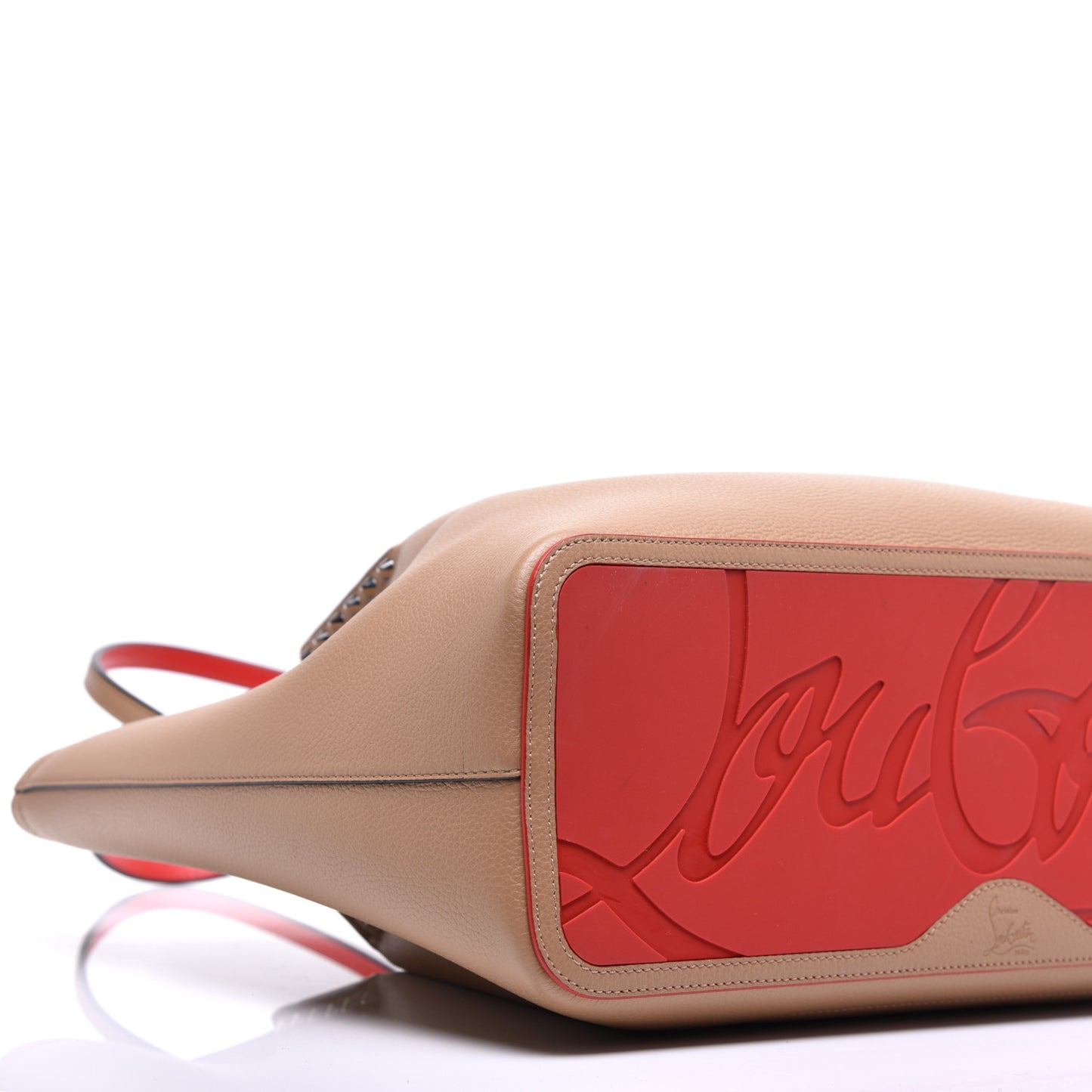 Calfskin Large Cabarock Spikes Tote Nude