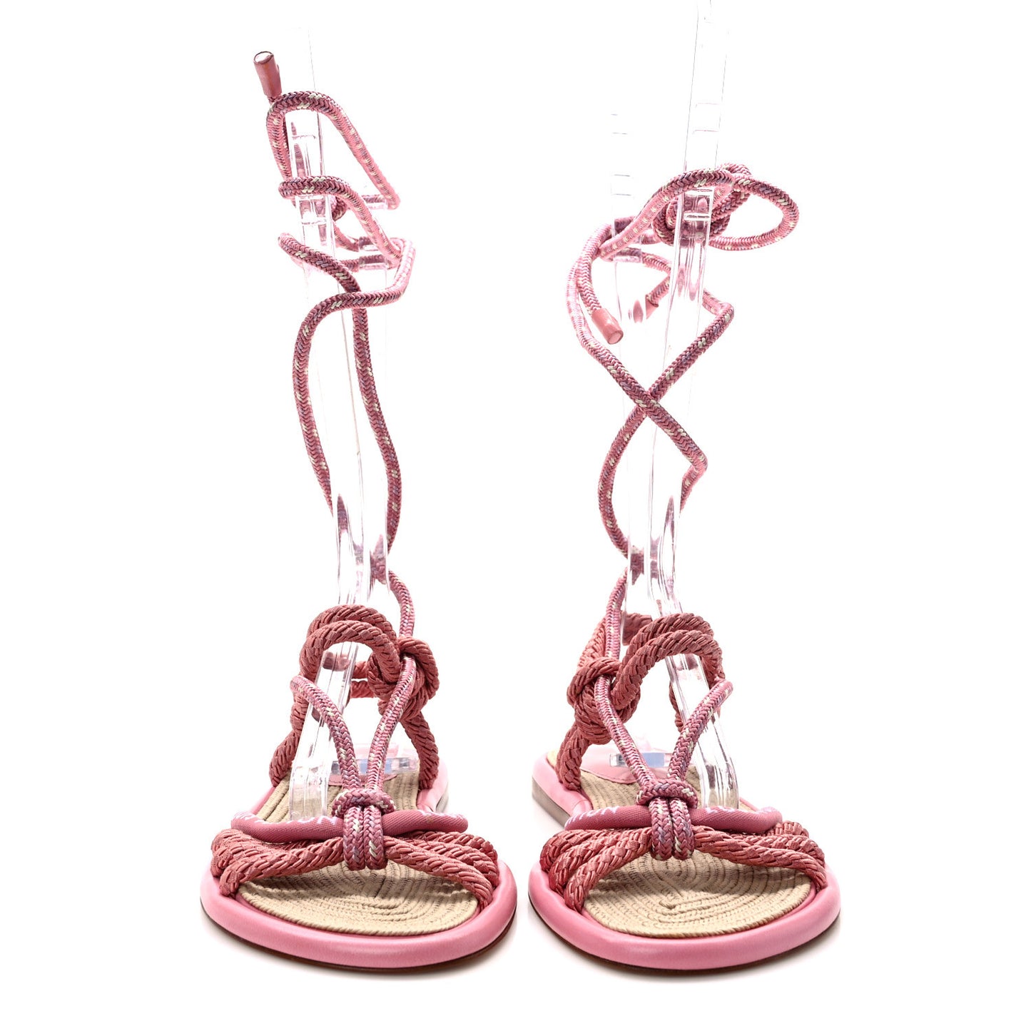 Fabric Maia Rope Flat Sandal 38 Rose Clair