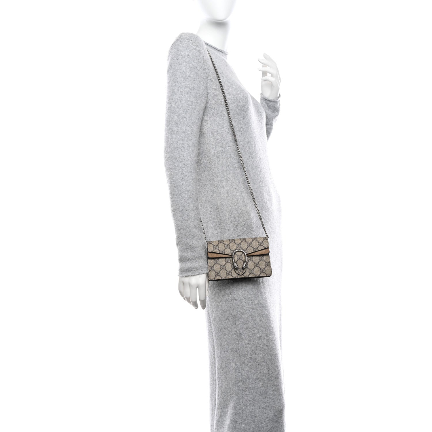 Gucci GG Supreme Monogram Super Mini Dionysus Shoulder Bag Taupe 2 of 11