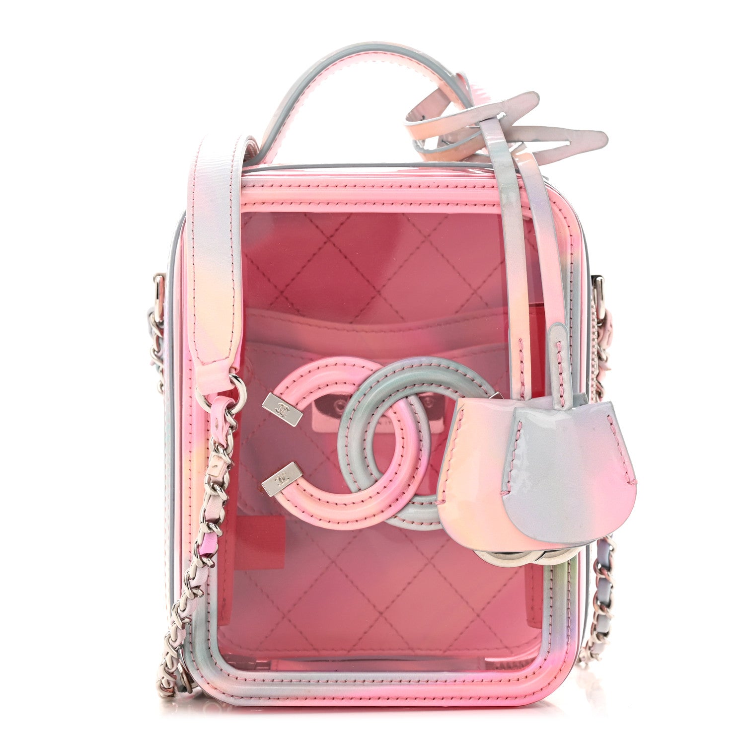 Chanel PVC Patent Calfskin Patent Lambskin Vertical Vanity Case Pink 1 of 10
