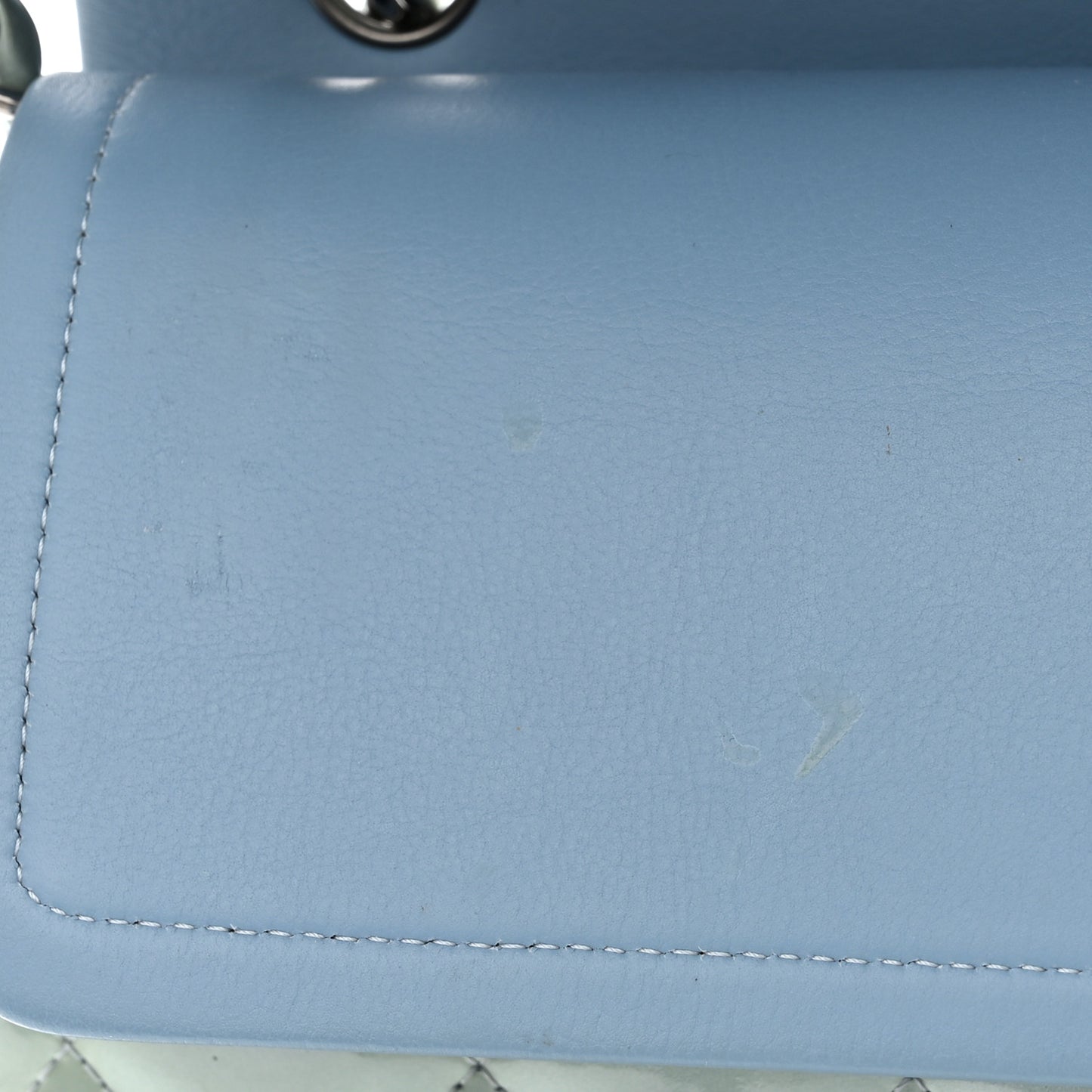 Patent Quilted Jumbo Double Flap Blue