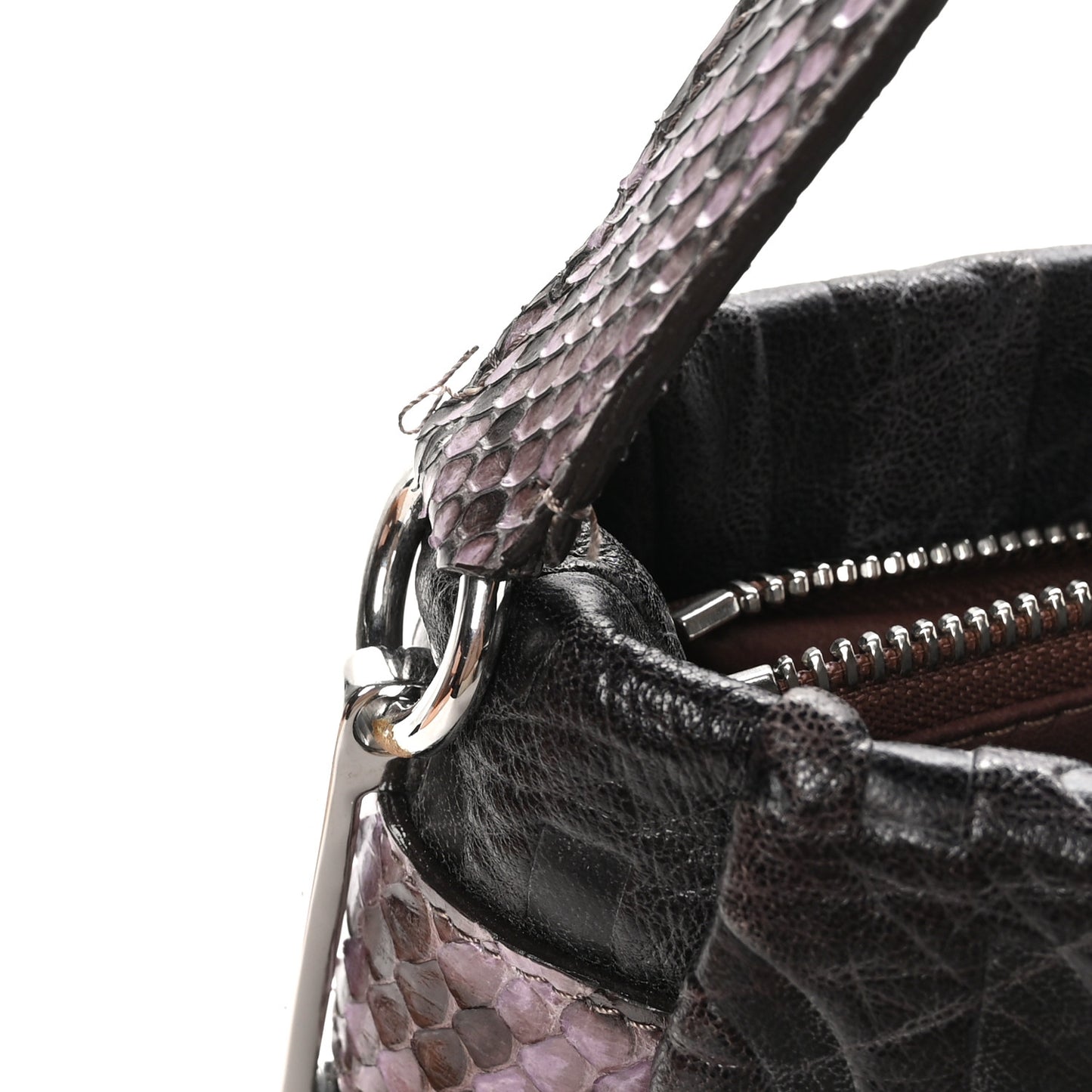 Snakeskin Lambskin Monogram Collage Lutece Grey