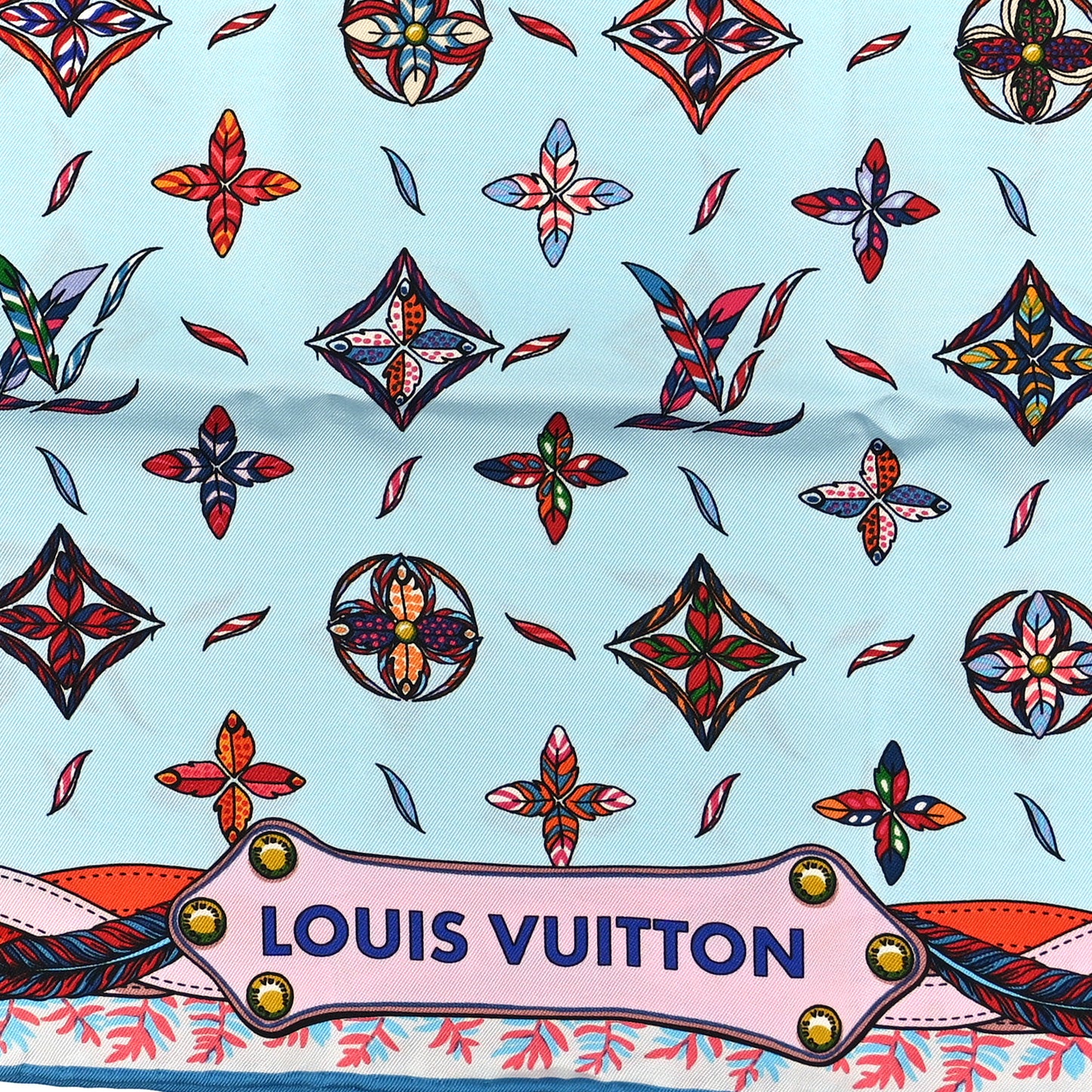 Silk Love Birds Square Scarf 70 Blue