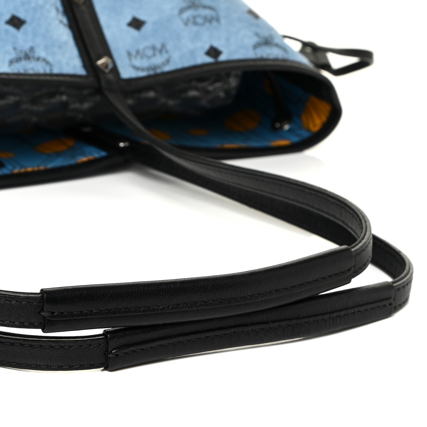 MCM Visetos Medium Project Reversible Shopper Tote Munich Blue 25 of 29
