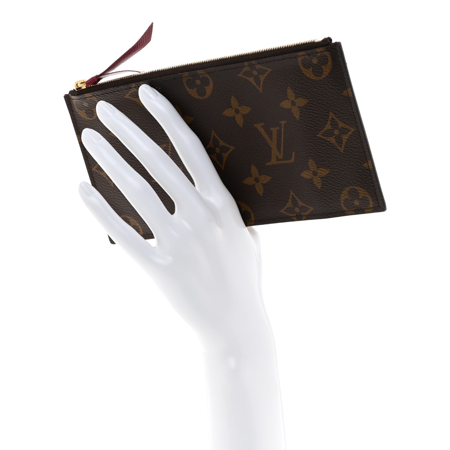 Louis Vuitton Monogram Felicie Chain Wallet Zippered Insert Fuchsia 2 of 7