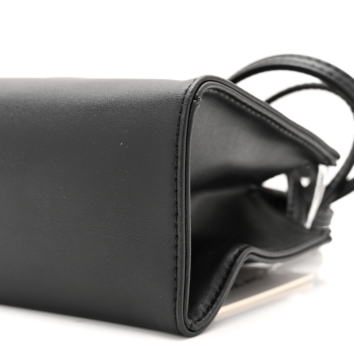 Vegan Leather Small Shopping Bag Black