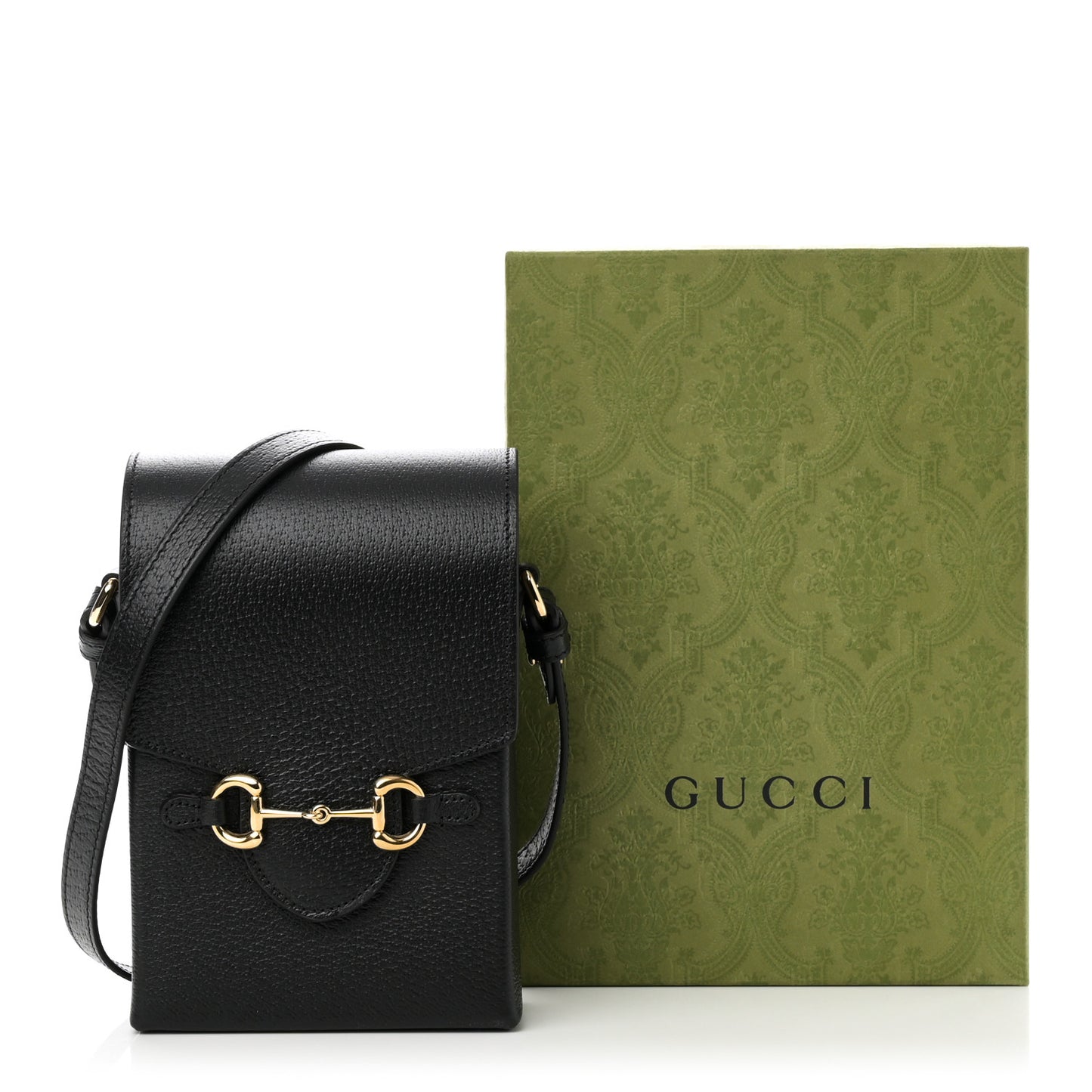 Dollar Calfskin Vertical Horsebit 1955 Crossbody Bag Black