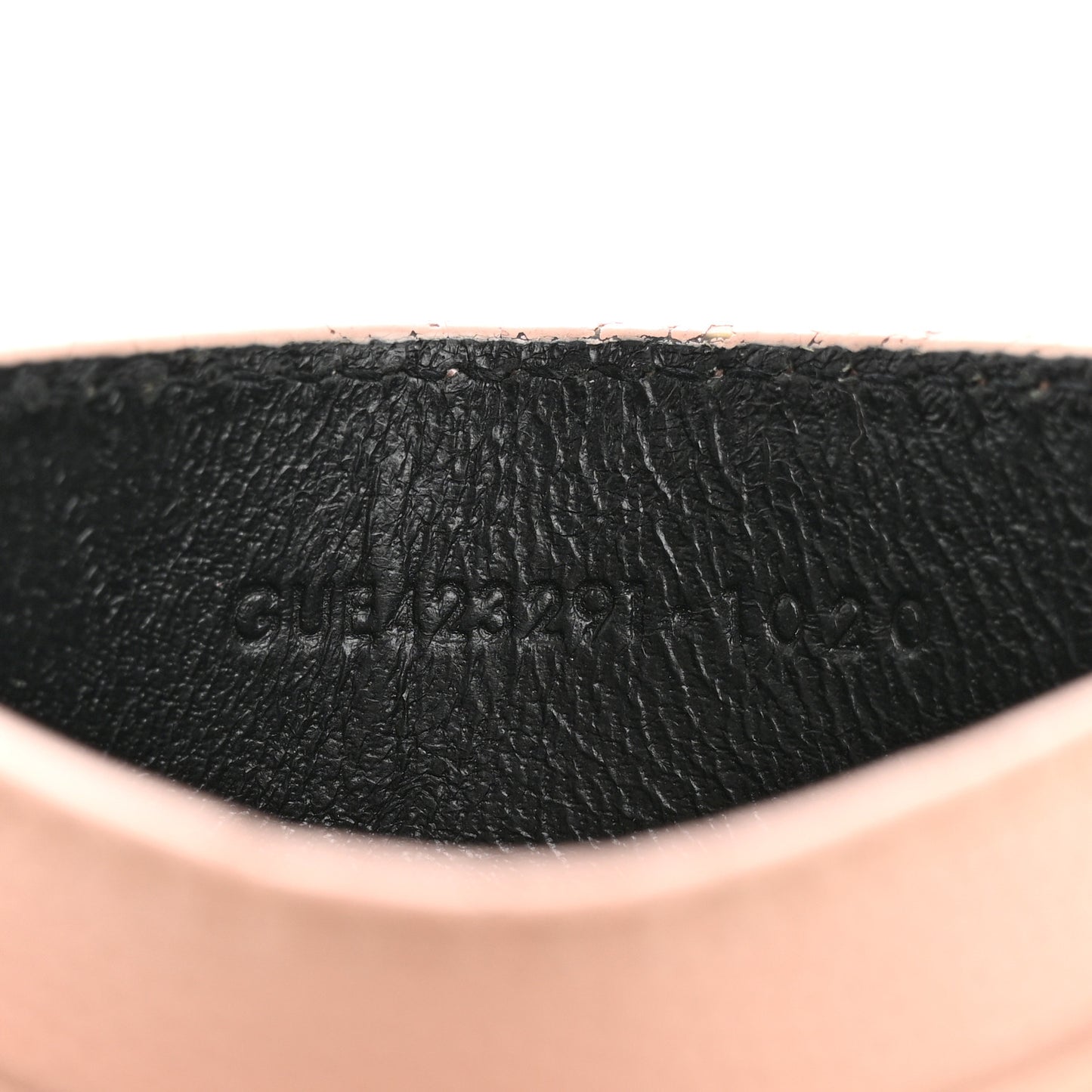 Grain De Poudre Matelasse Chevron Monogram Credit Card Case Pale Pink