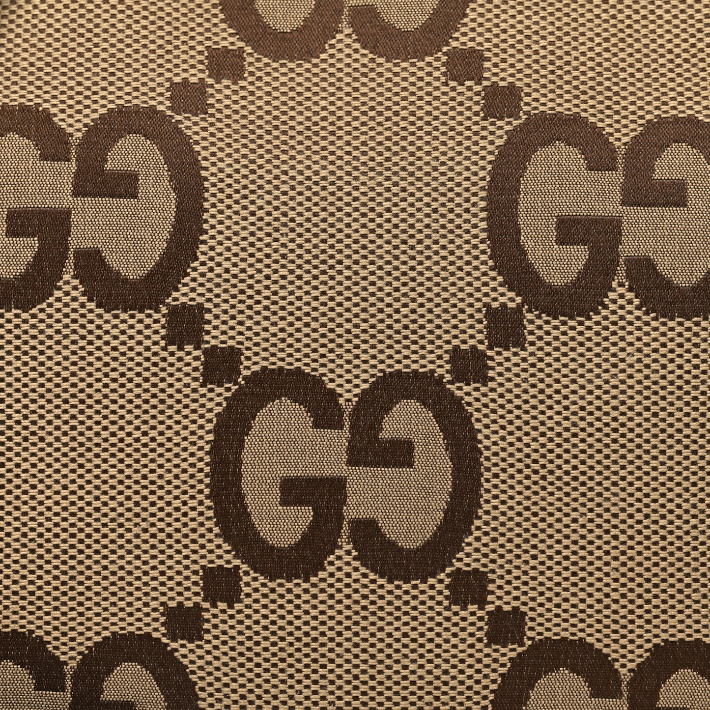 Monogram Jumbo GG Textured Dollar Calfskin Web Wristlet Messenger Bag Camel Ebony New Acero