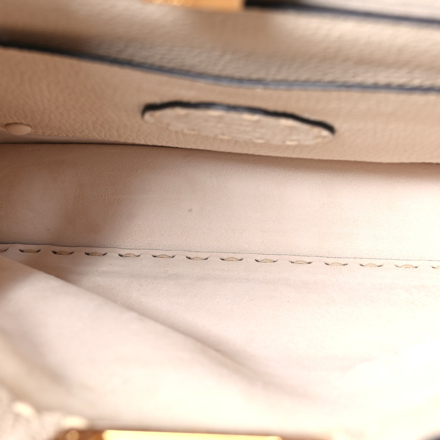 Fendi Vitello Granato Camoscio Selleria Macro Stitchings Medium Peekaboo I SEE U Satchel Camelia 5 of 11