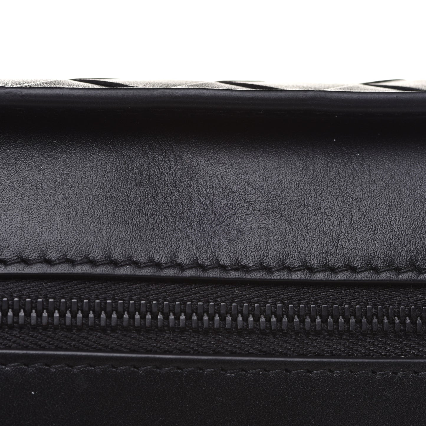 Nappa Maxi Intreccio Wristlet Pouch Black