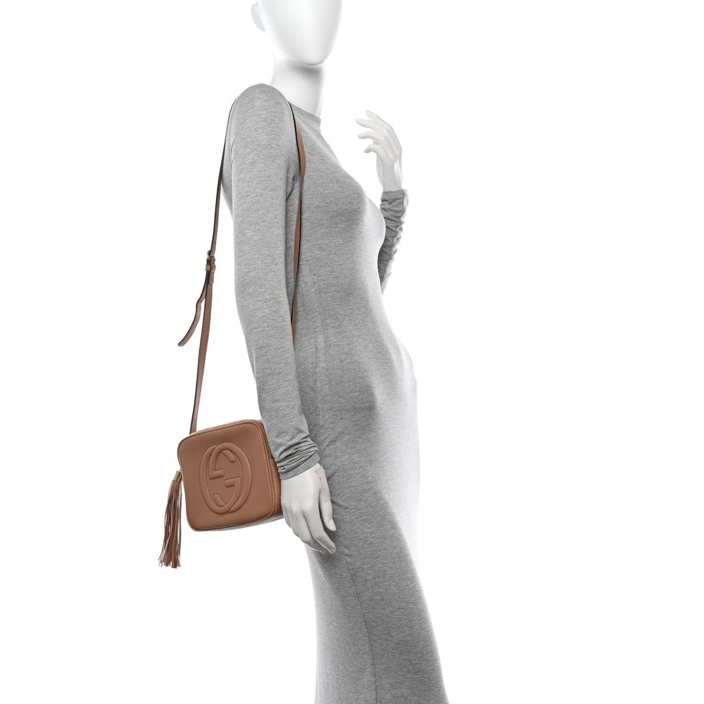 Pebbled Calfskin Small Soho Disco Bag Camelia