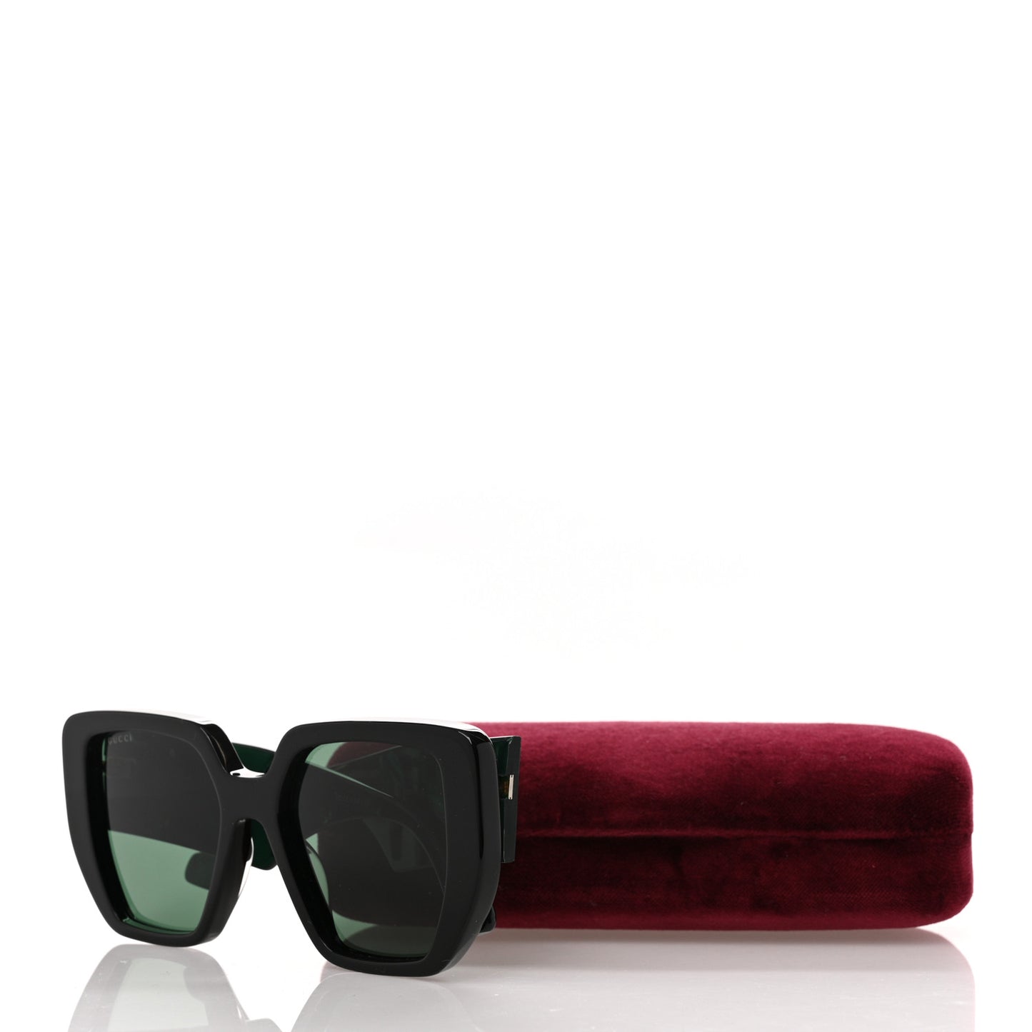 Acetate Square Frame Sunglasses GG0956S Green Black